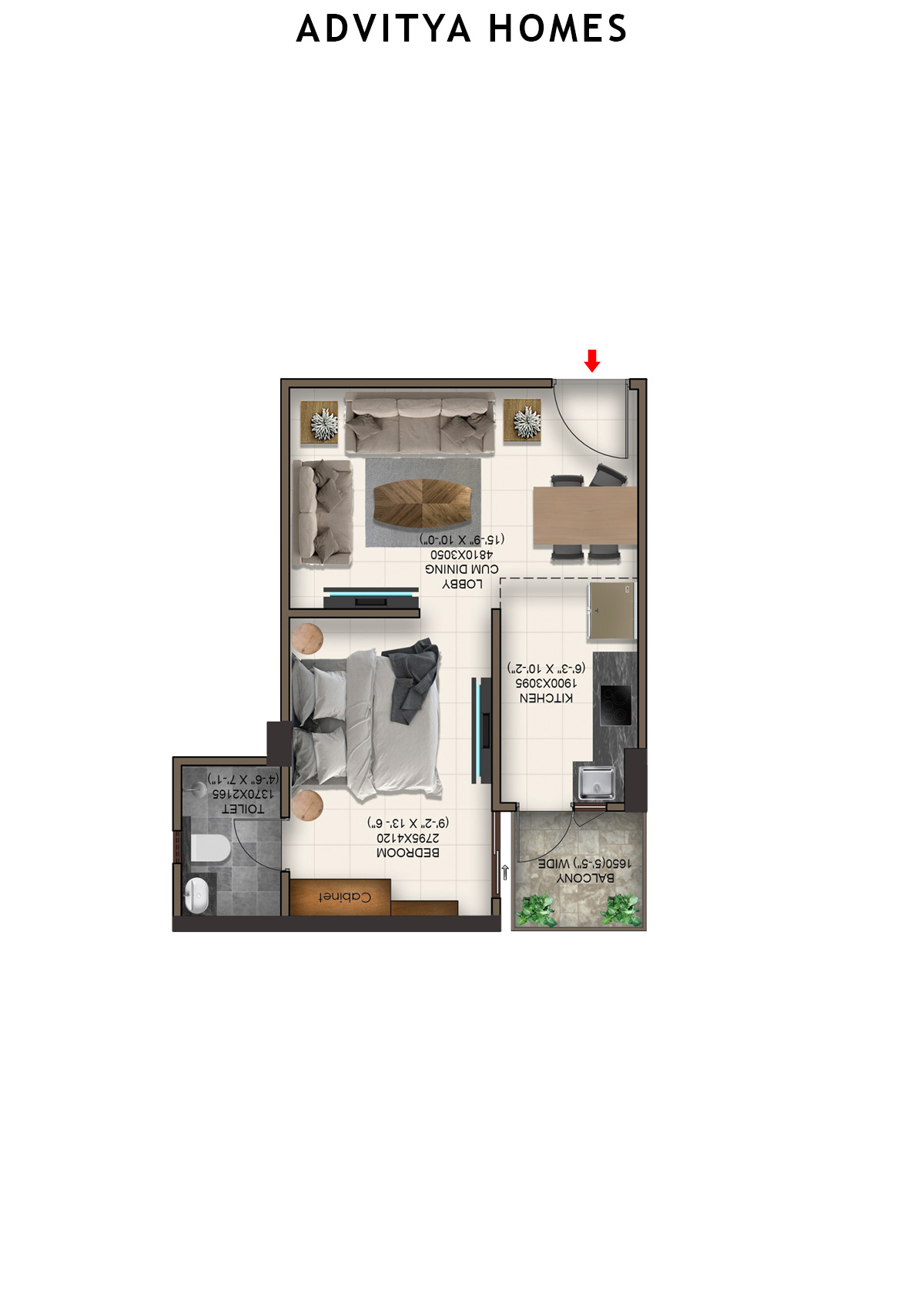 Advitya Homes Tower 9 Unit 9 (Type E) Floor Plan