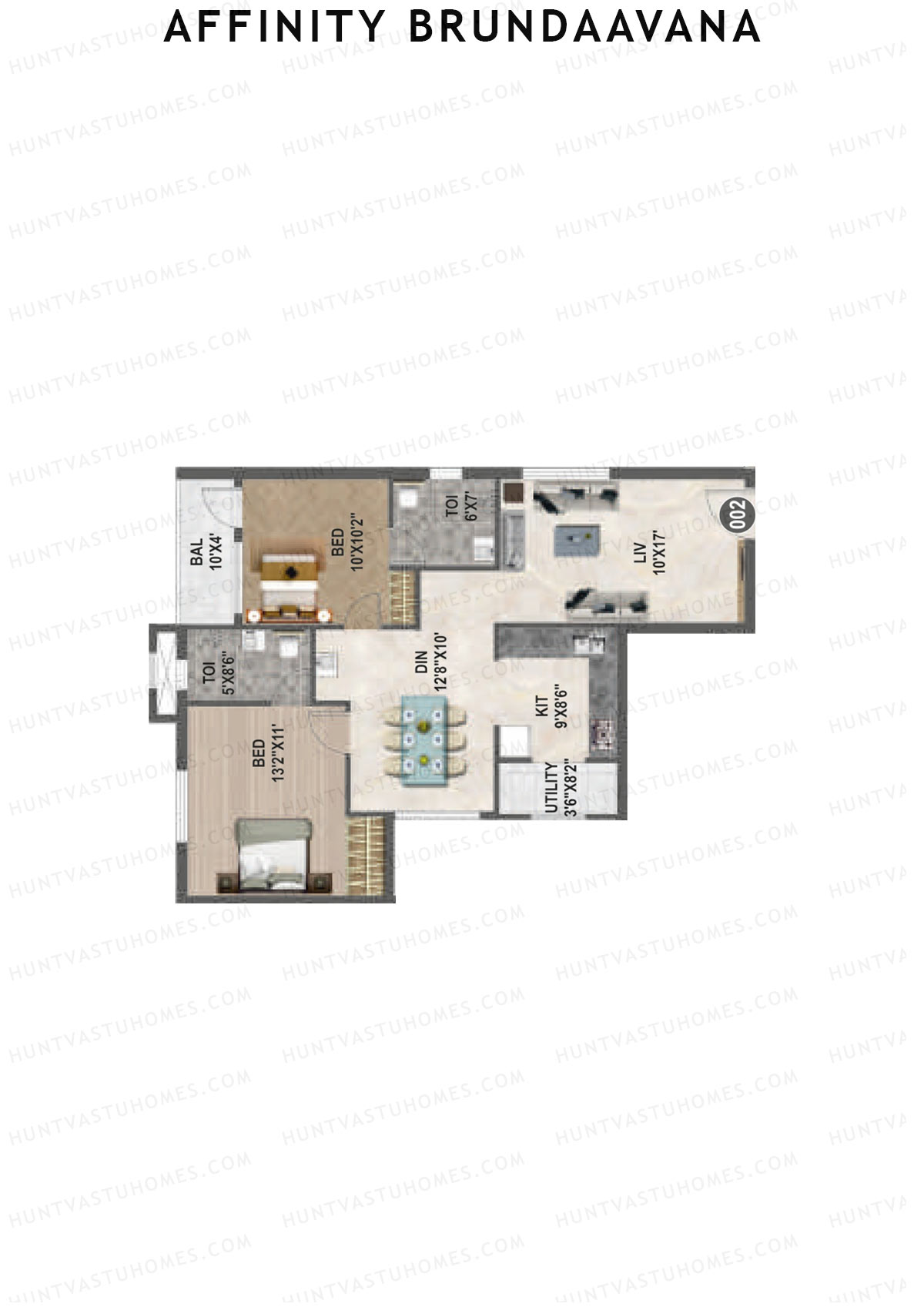Affinity Brundaavana Block A Unit 2 Floor Plan