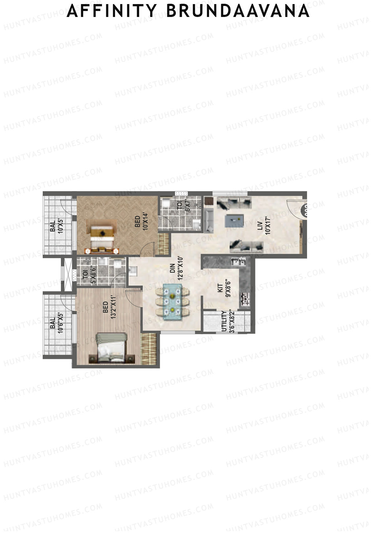 Affinity Brundaavana Block A Unit 2 Floor Plan