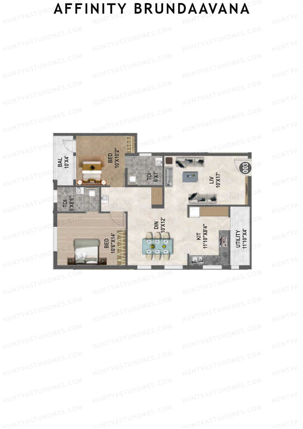 Affinity Brundaavana Block A Unit 3 Floor Plan