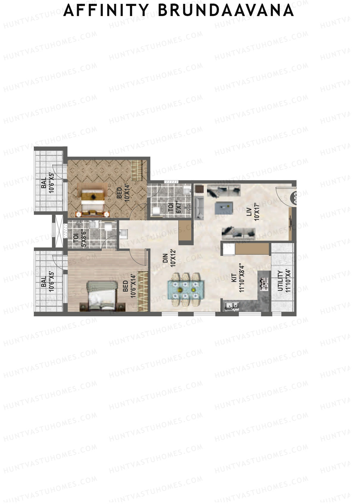 Affinity Brundaavana Block A Unit 3 Floor Plan