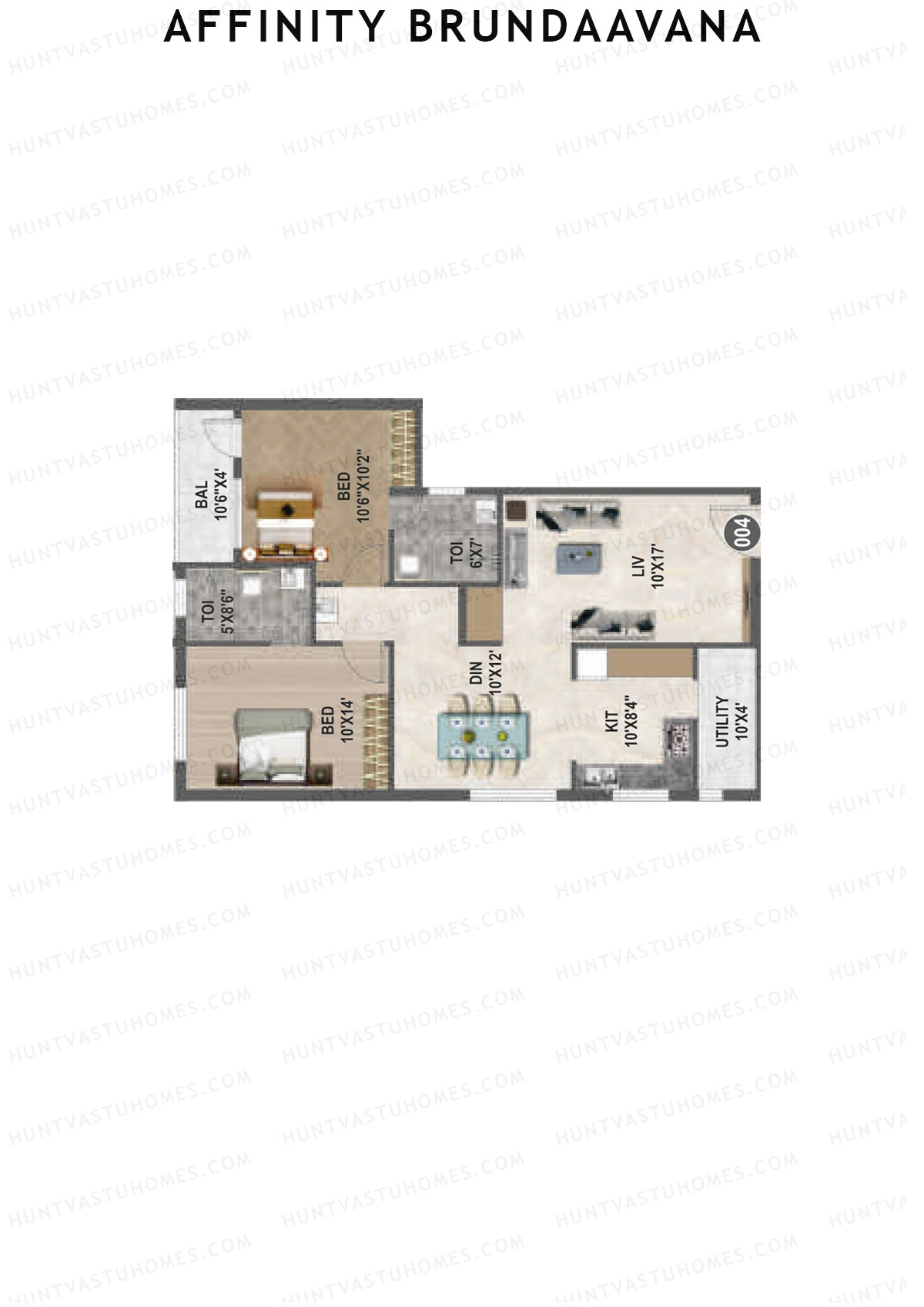 Affinity Brundaavana Block A Unit 4 Floor Plan
