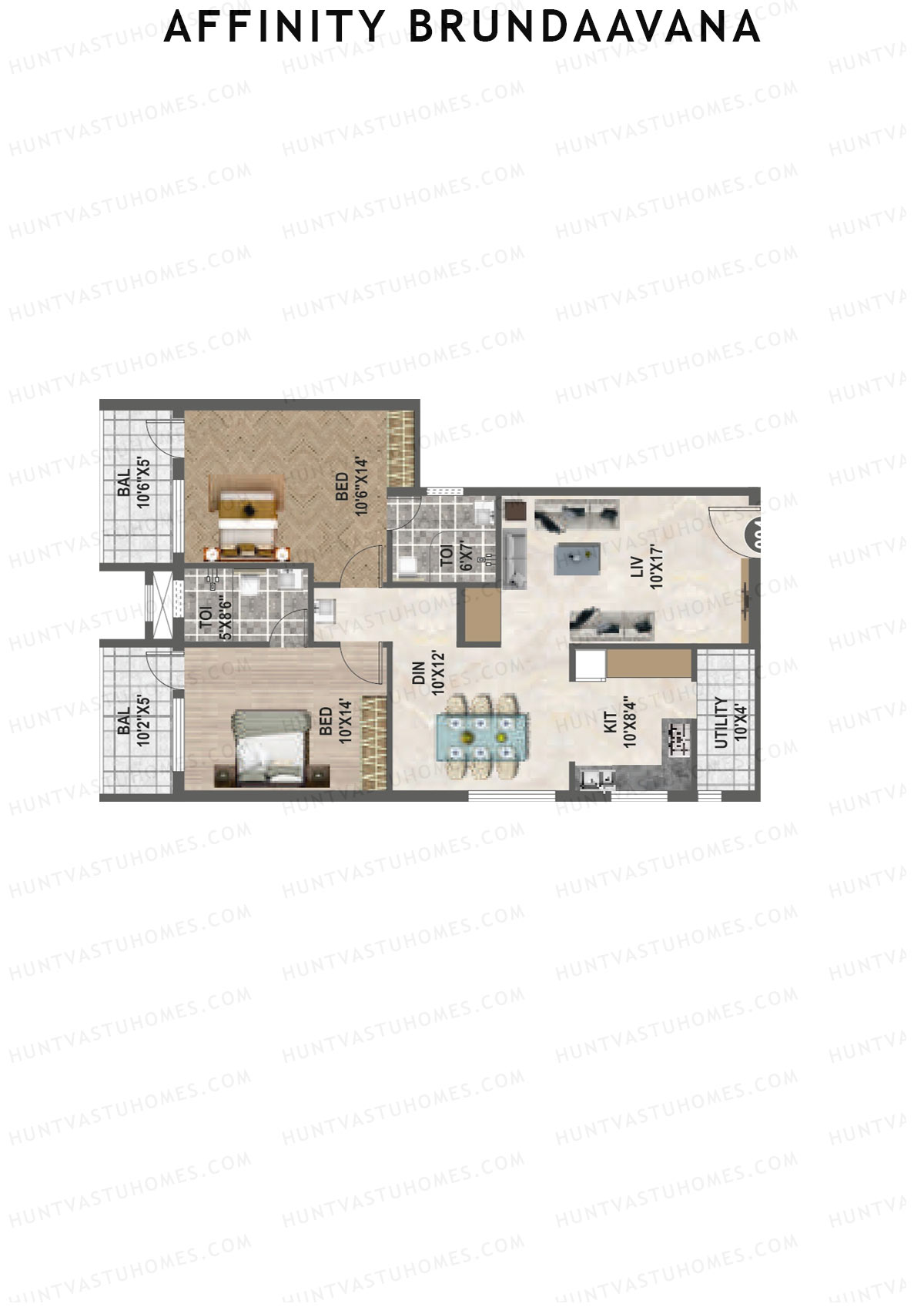 Affinity Brundaavana Block A Unit 4 Floor Plan