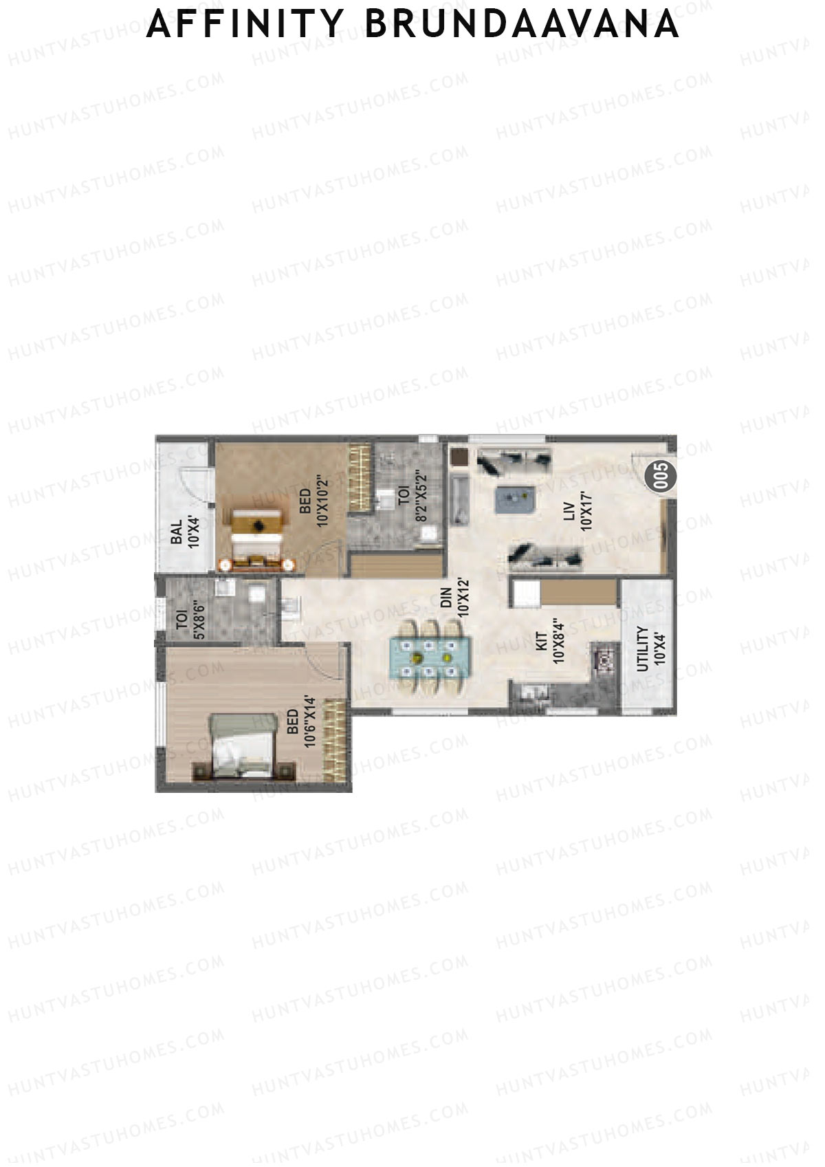 Affinity Brundaavana Block A Unit 5 Floor Plan