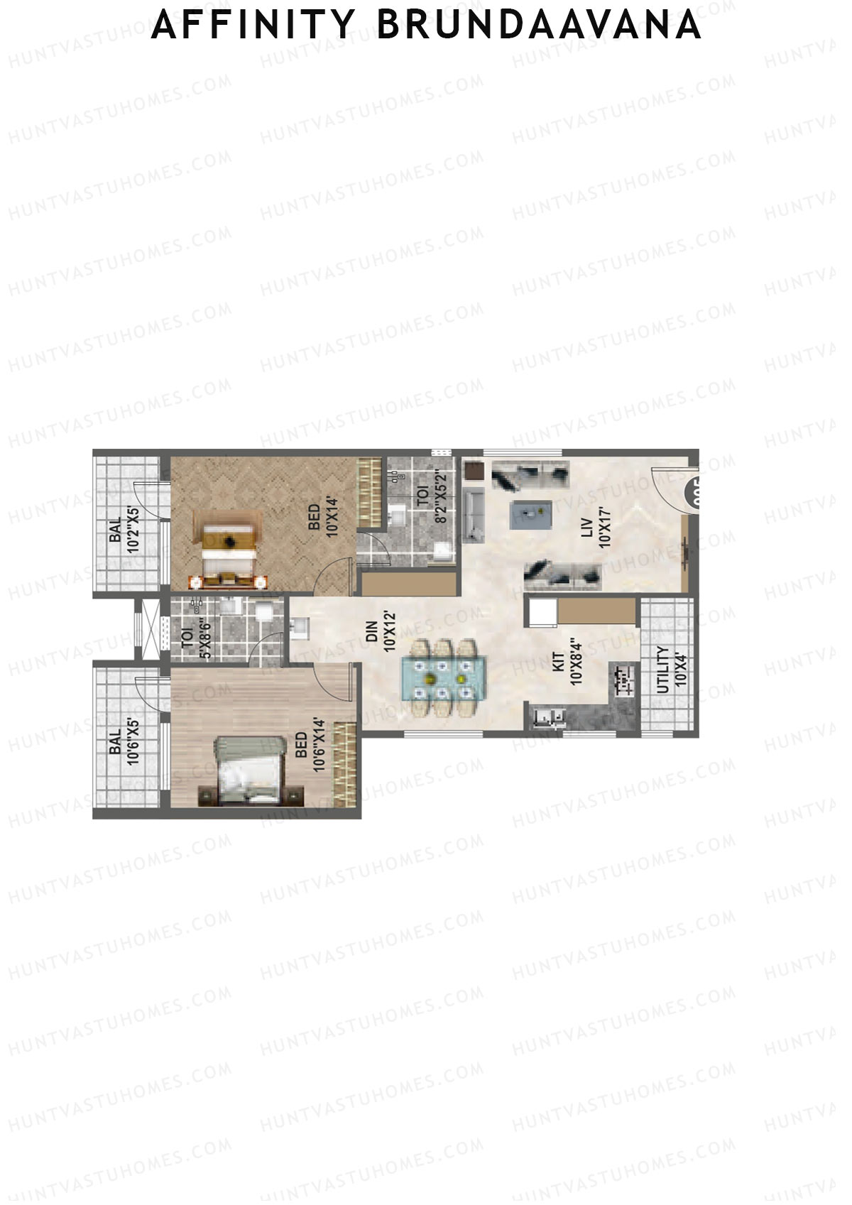 Affinity Brundaavana Block A Unit 5 Floor Plan