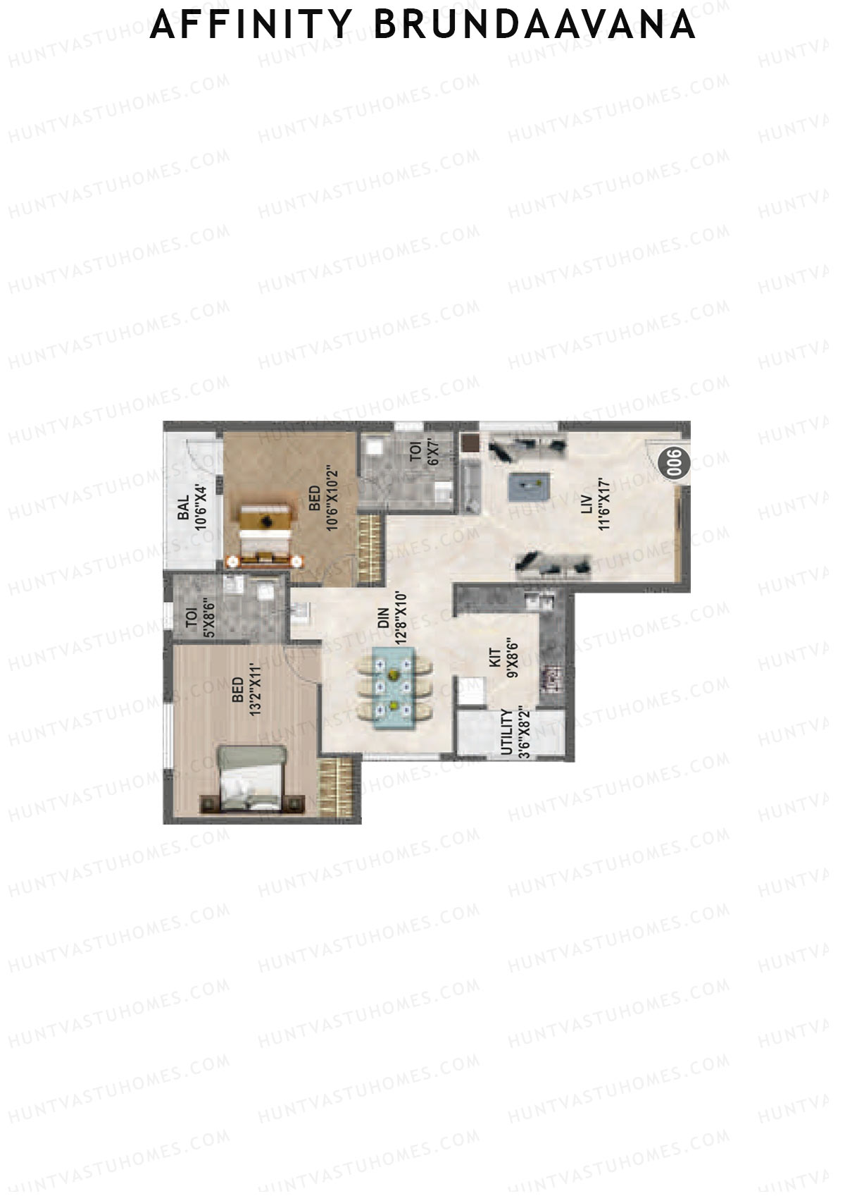 Affinity Brundaavana Block A Unit 6 Floor Plan