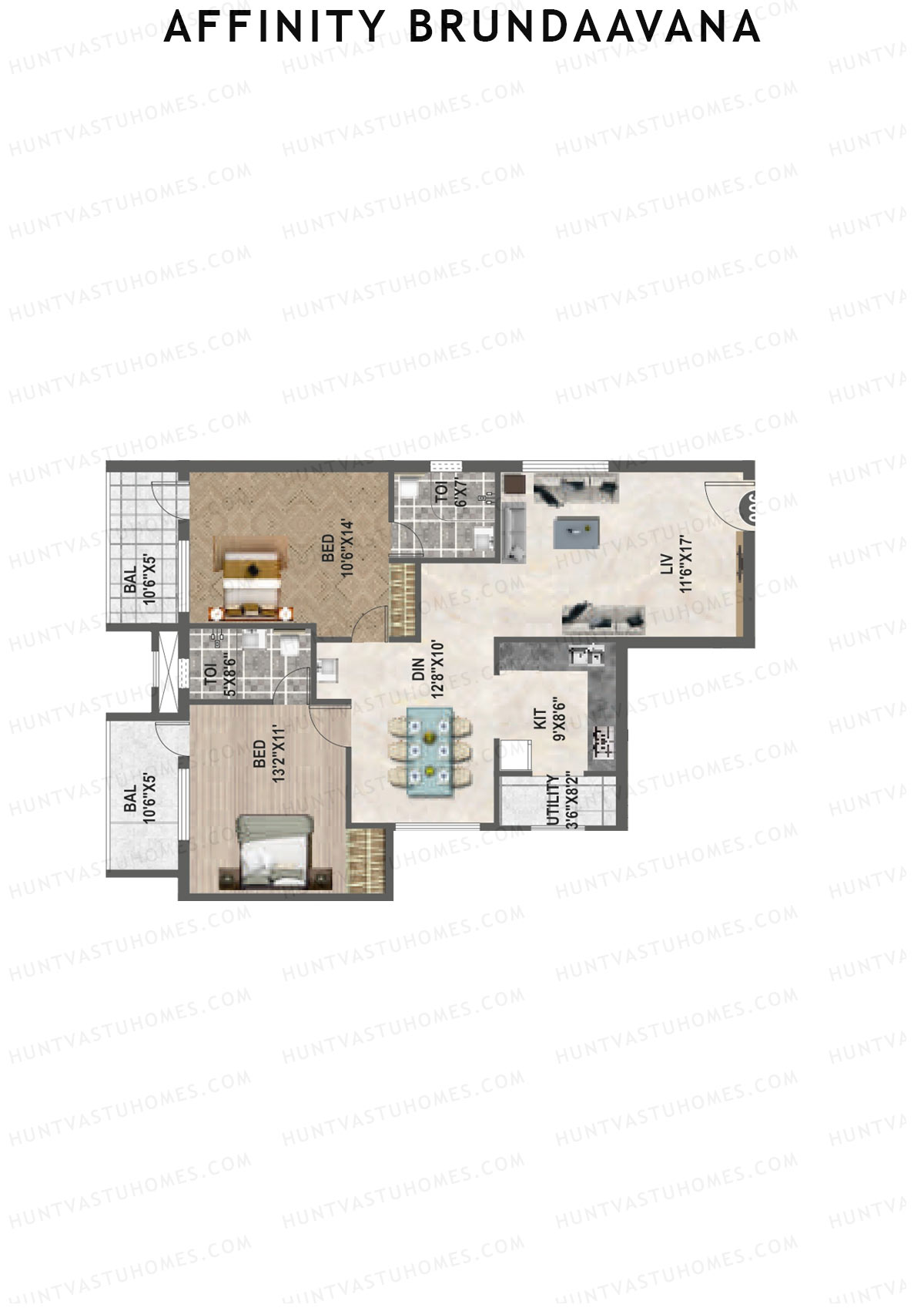Affinity Brundaavana Block A Unit 6 Floor Plan
