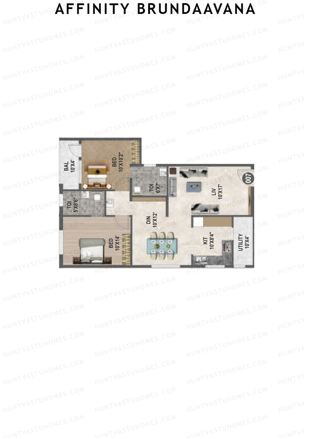 Affinity Brundaavana Block A Unit 7 Floor Plan