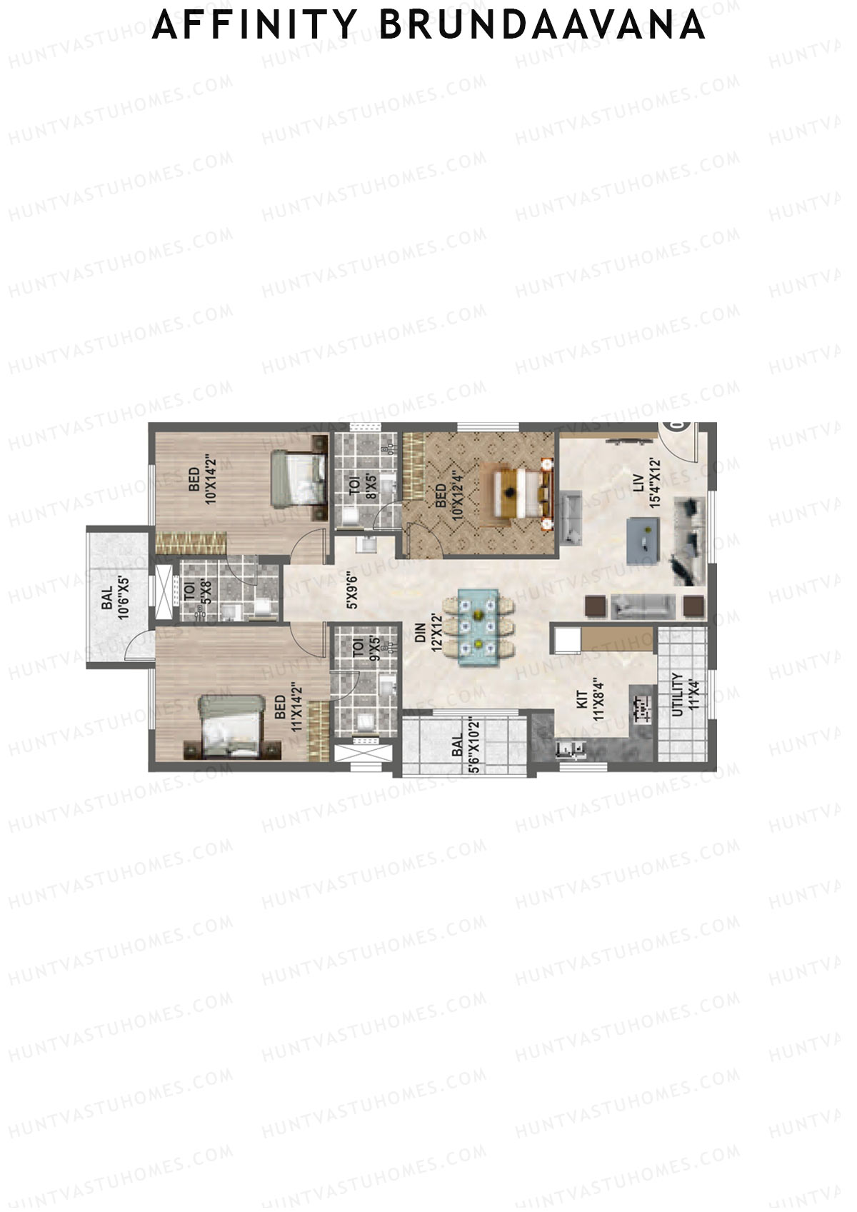 Affinity Brundaavana Block A Unit 8 Floor Plan