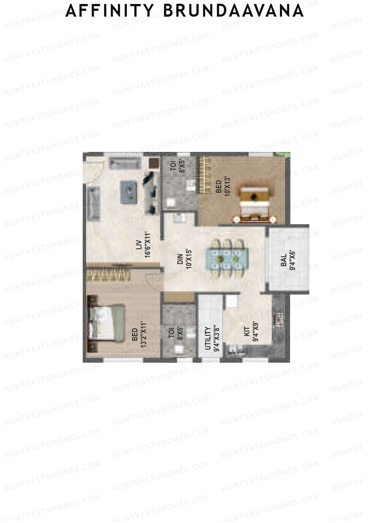Affinity Brundaavana Block B Unit 11 Floor Plan