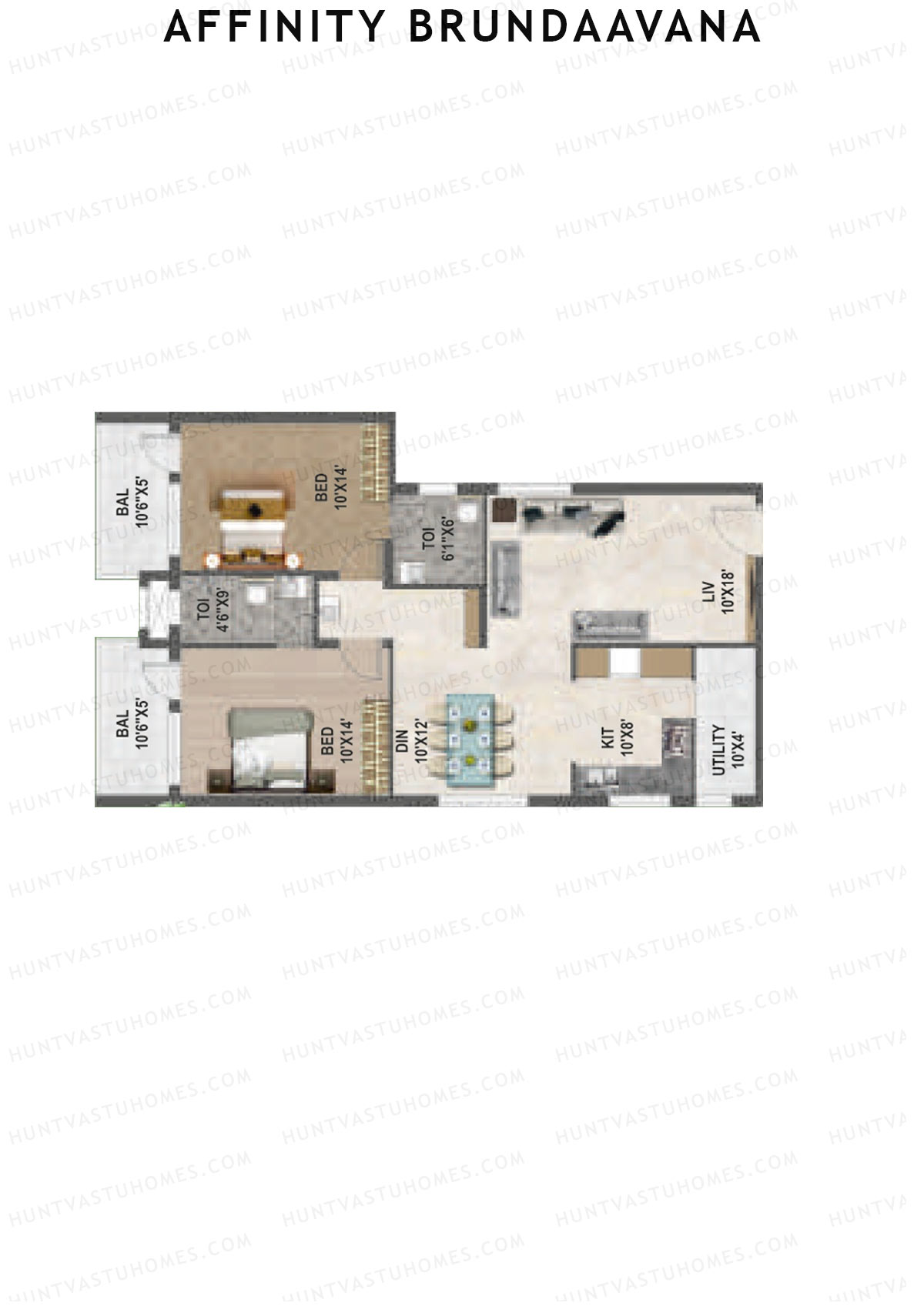 Affinity Brundaavana Block B Unit 12 Floor Plan