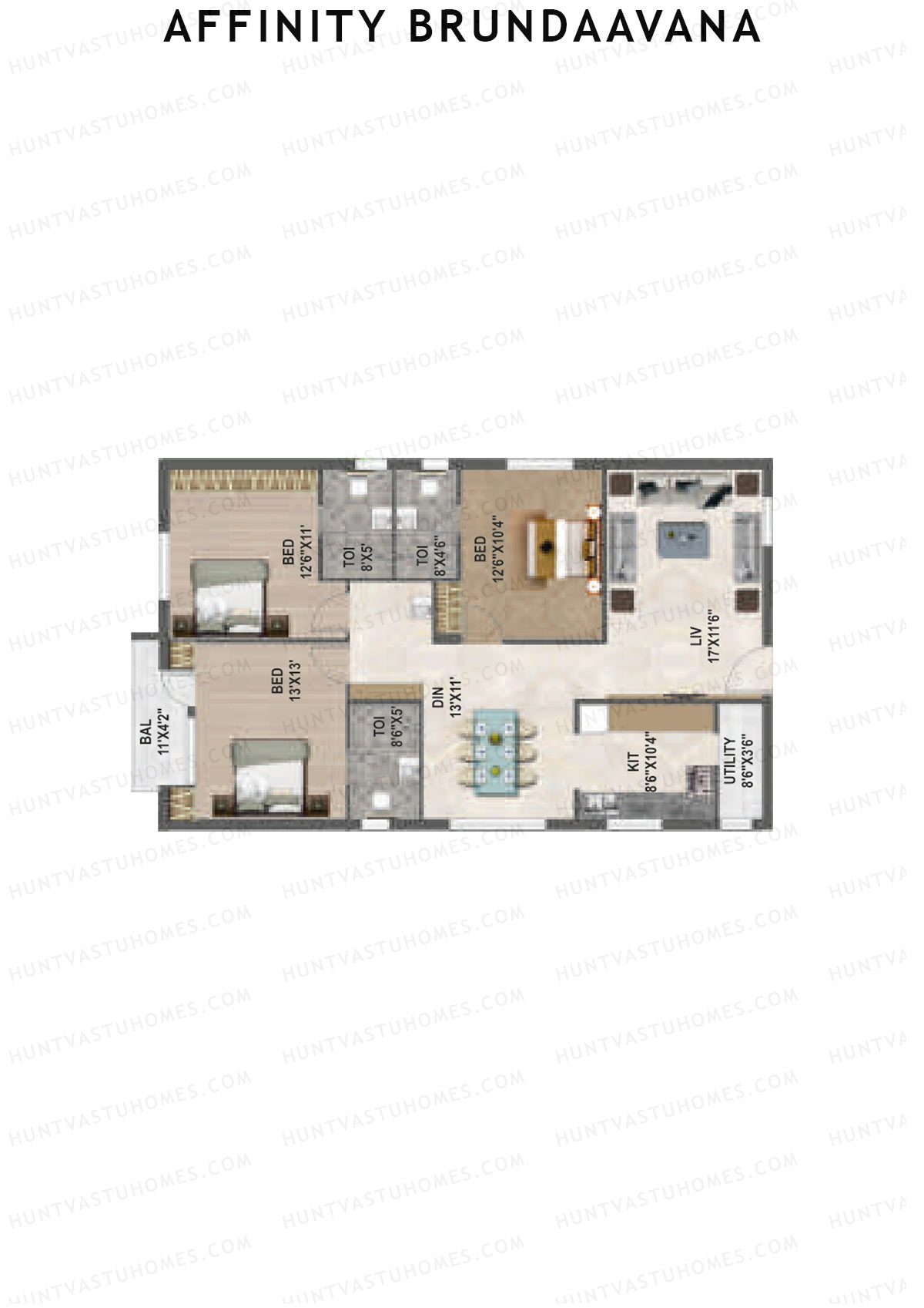 Affinity Brundaavana Block B Unit 13 Floor Plan