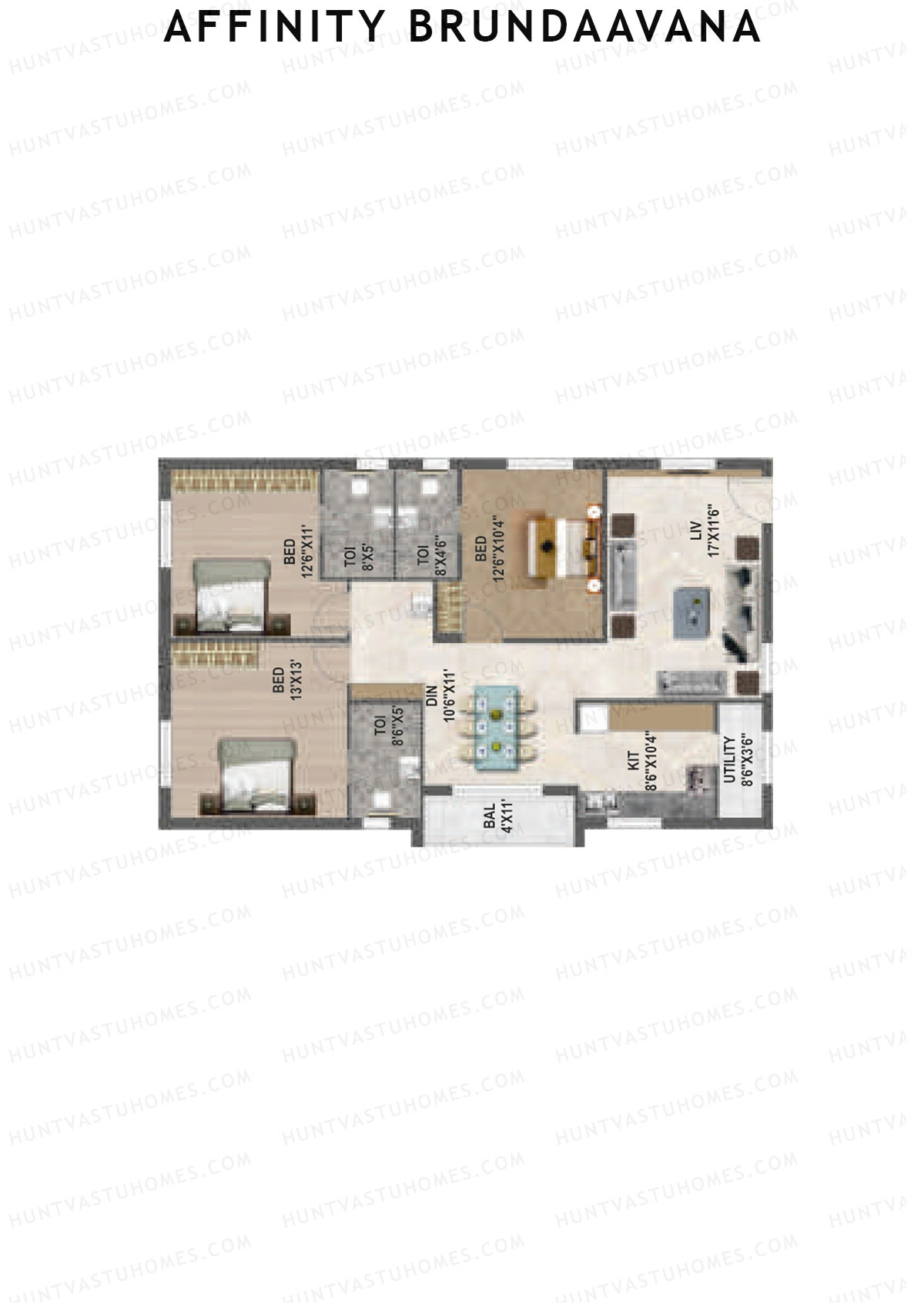 Affinity Brundaavana Block B Unit 14 Floor Plan