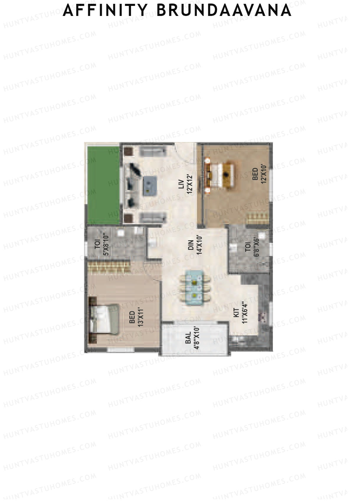 Affinity Brundaavana Block B Unit 15 Floor Plan