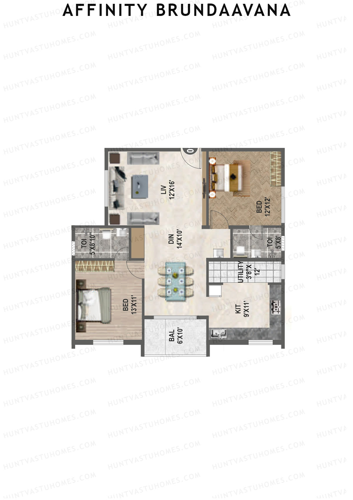 Affinity Brundaavana Block B Unit 15 Floor Plan