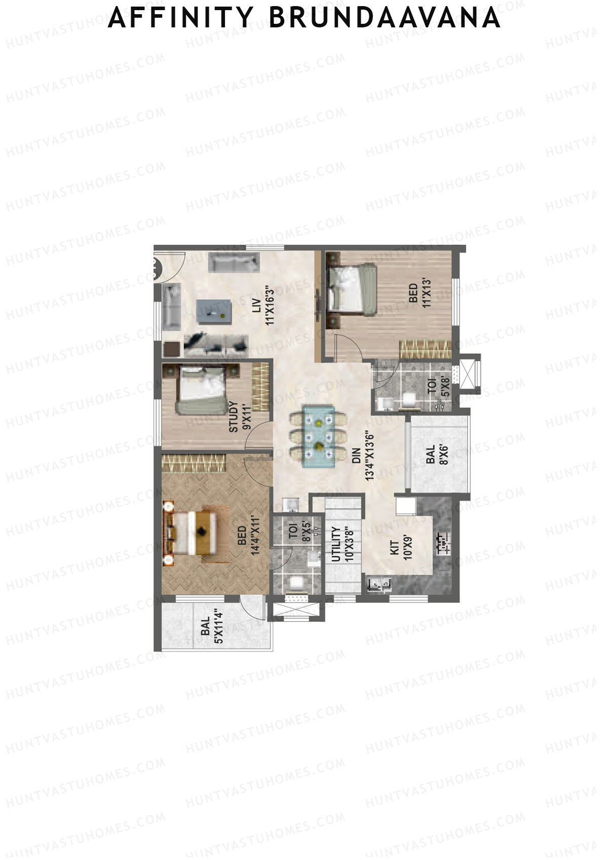 Affinity Brundaavana Block B Unit 16 Floor Plan