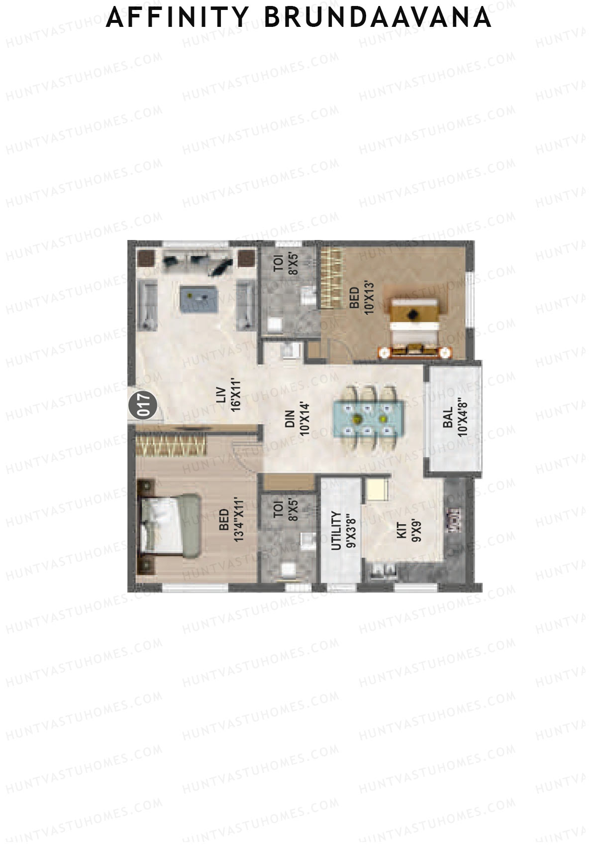 Affinity Brundaavana Block B Unit 17 Floor Plan
