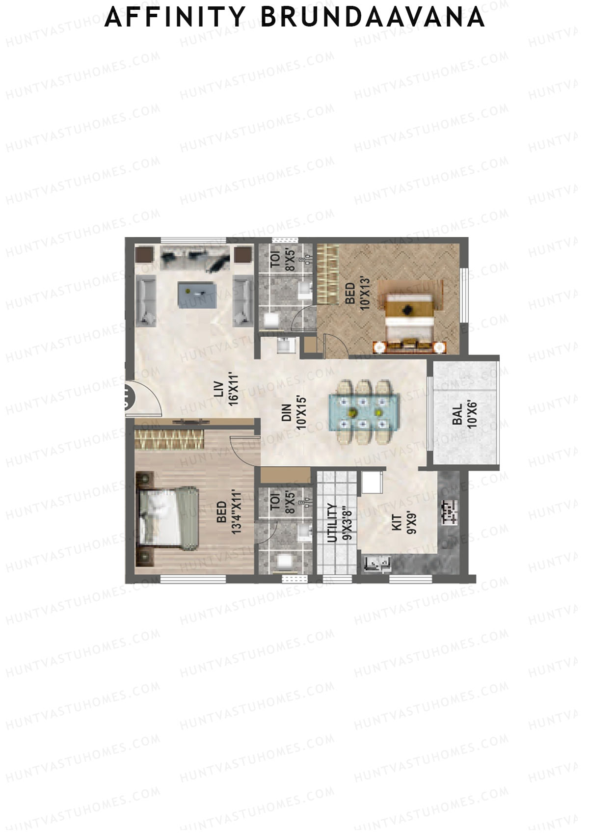 Affinity Brundaavana Block B Unit 17 Floor Plan