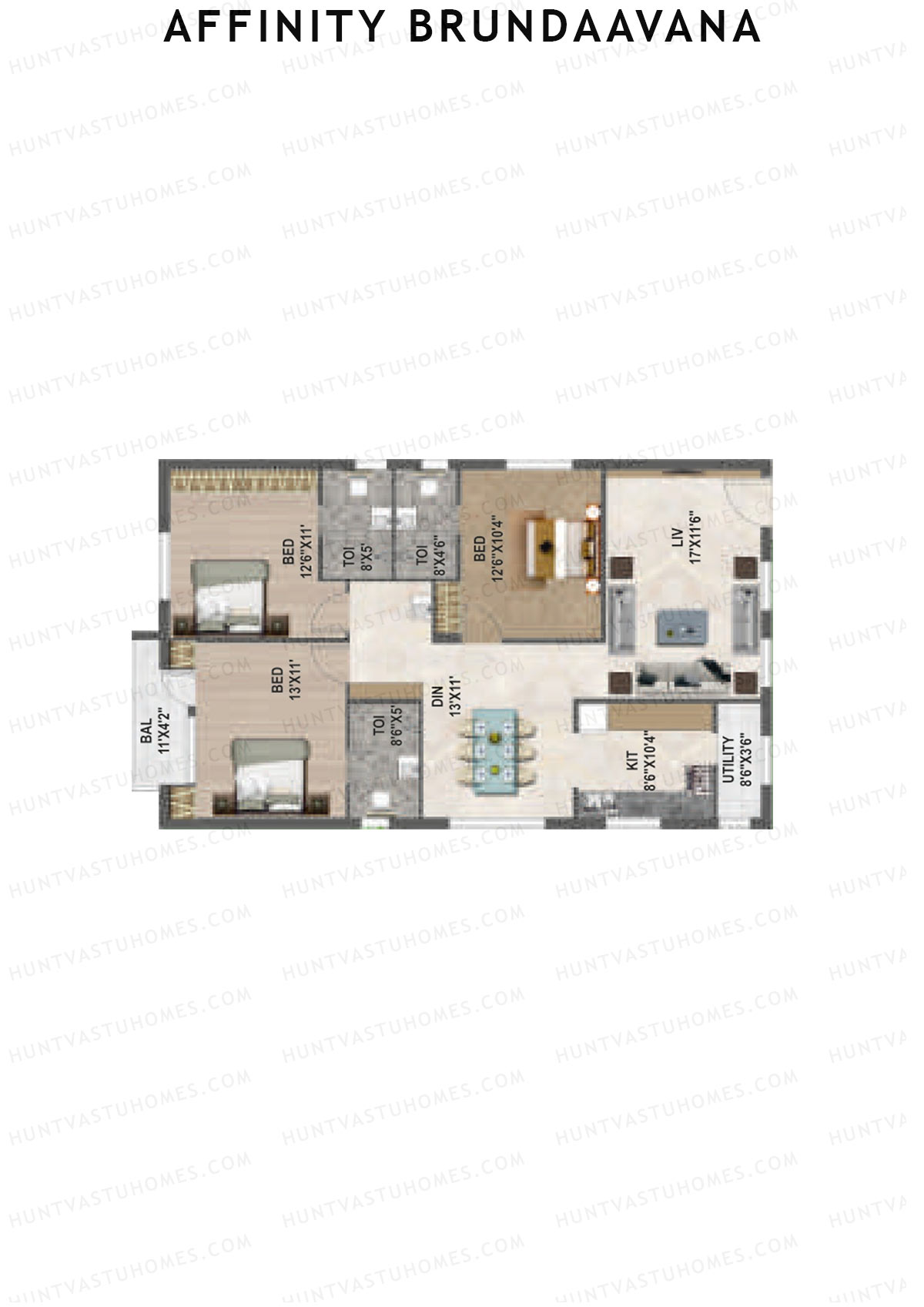 Affinity Brundaavana Block B Unit 5 Floor Plan