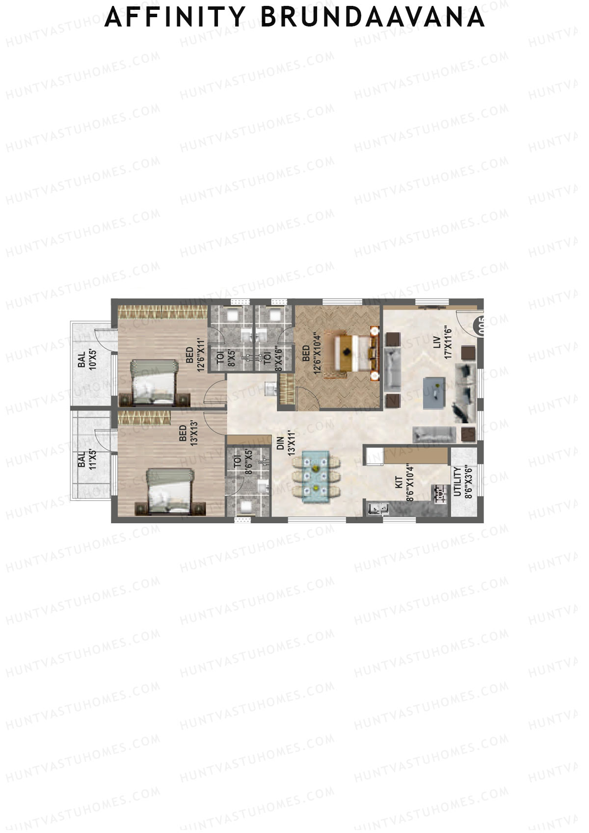 Affinity Brundaavana Block B Unit 5 Floor Plan