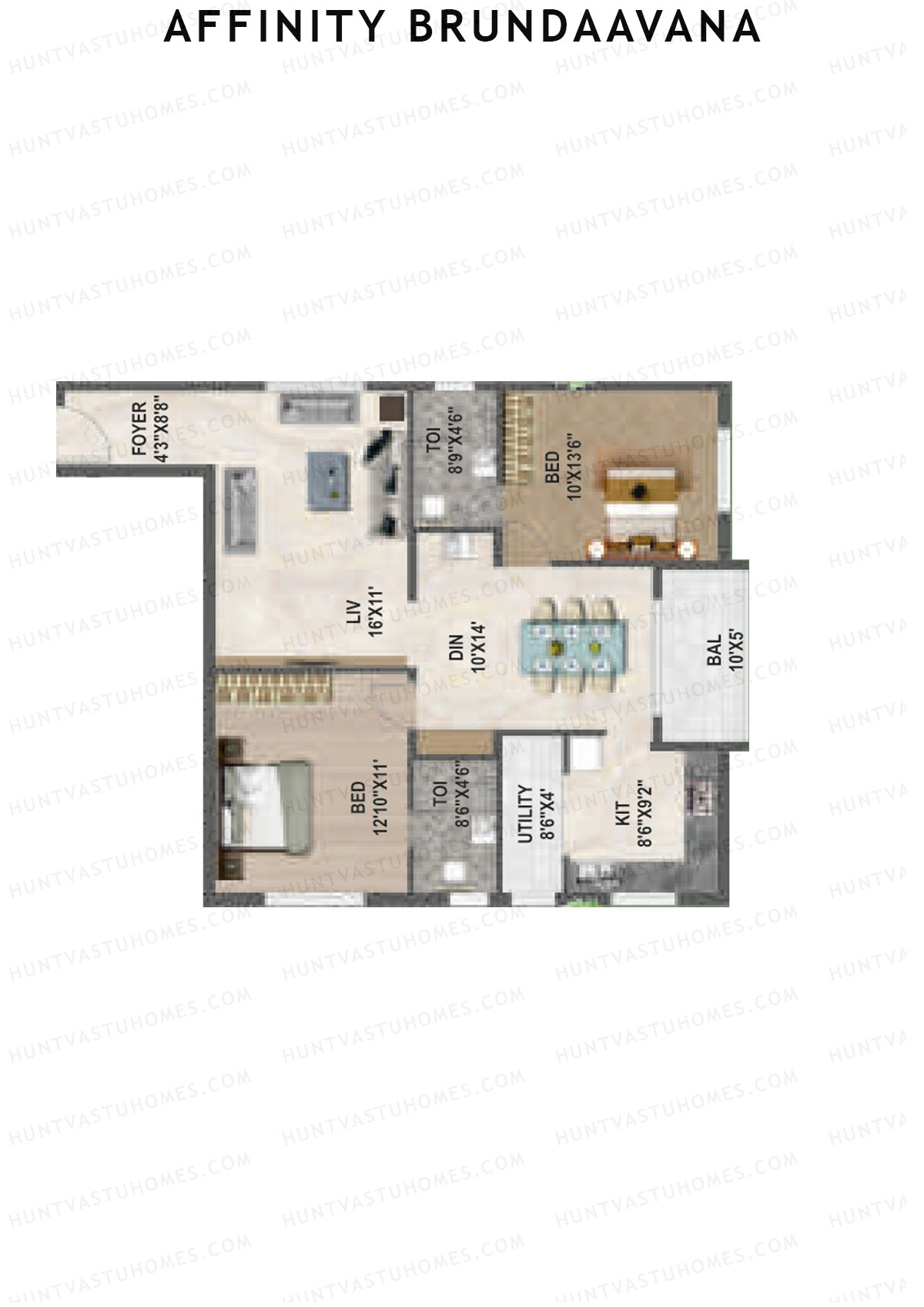 Affinity Brundaavana Block B Unit 9 Floor Plan