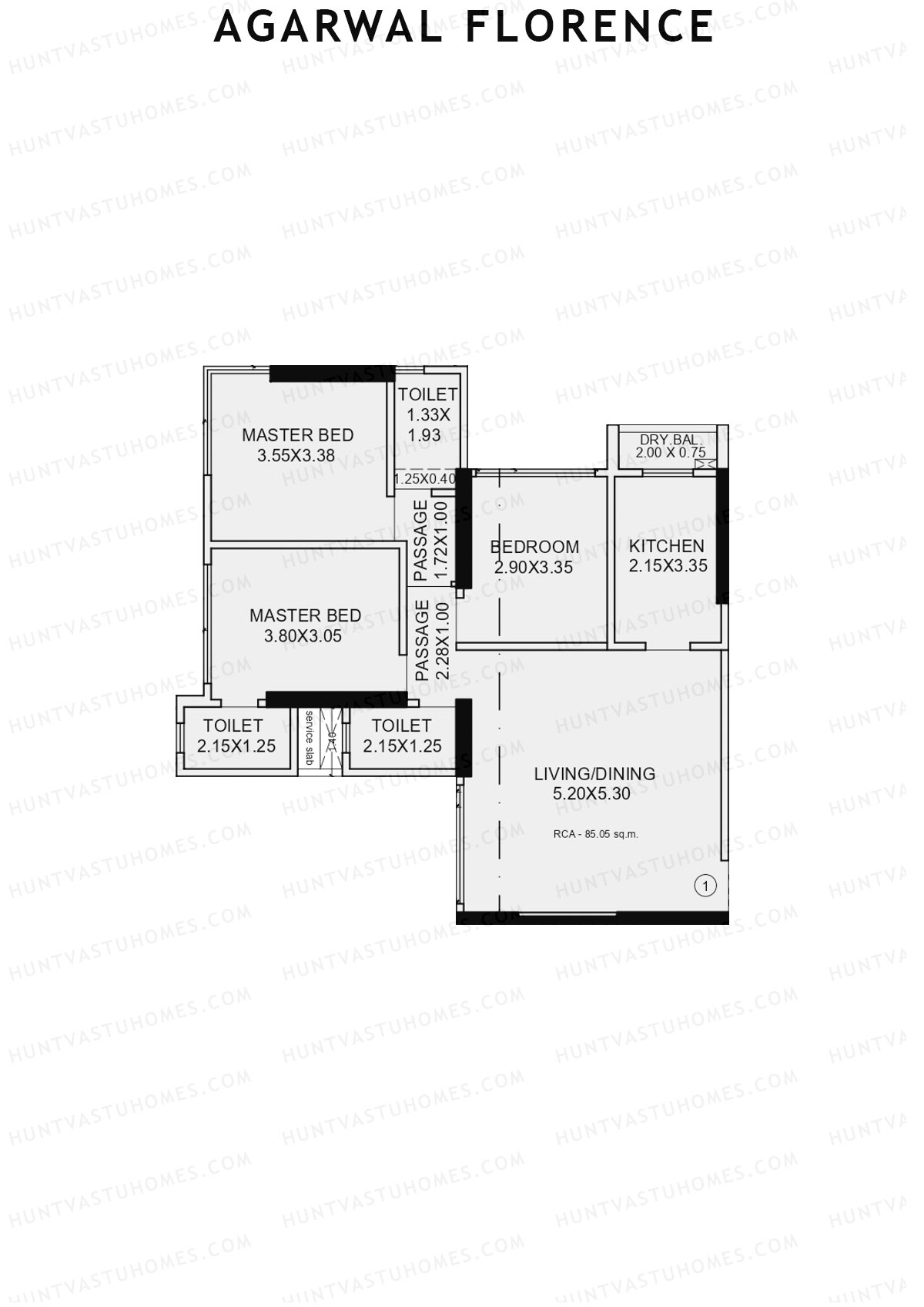 Agarwal Florence Wing A Unit 1 Floor Plan
