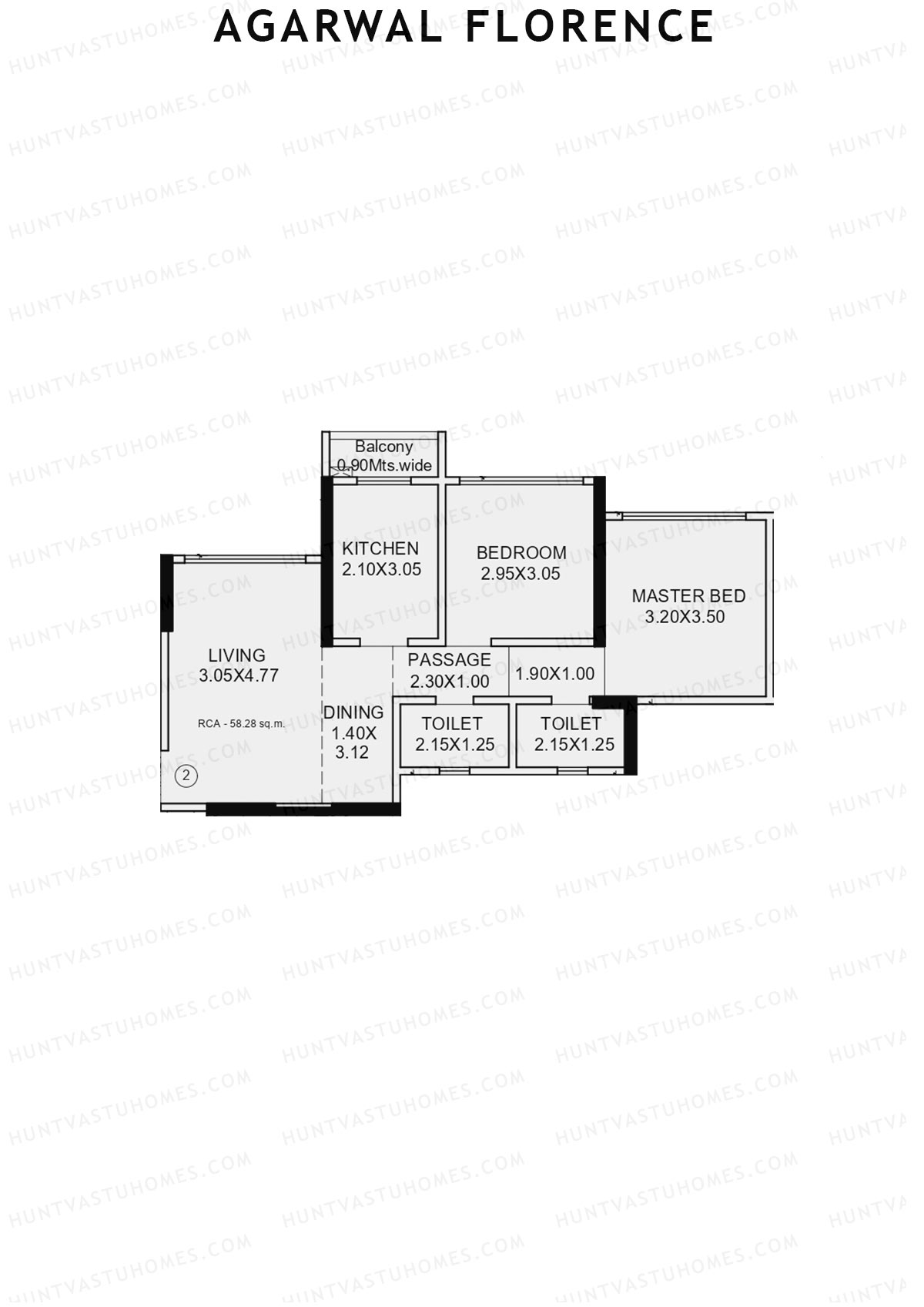 Agarwal Florence Wing A Unit 2 Floor Plan
