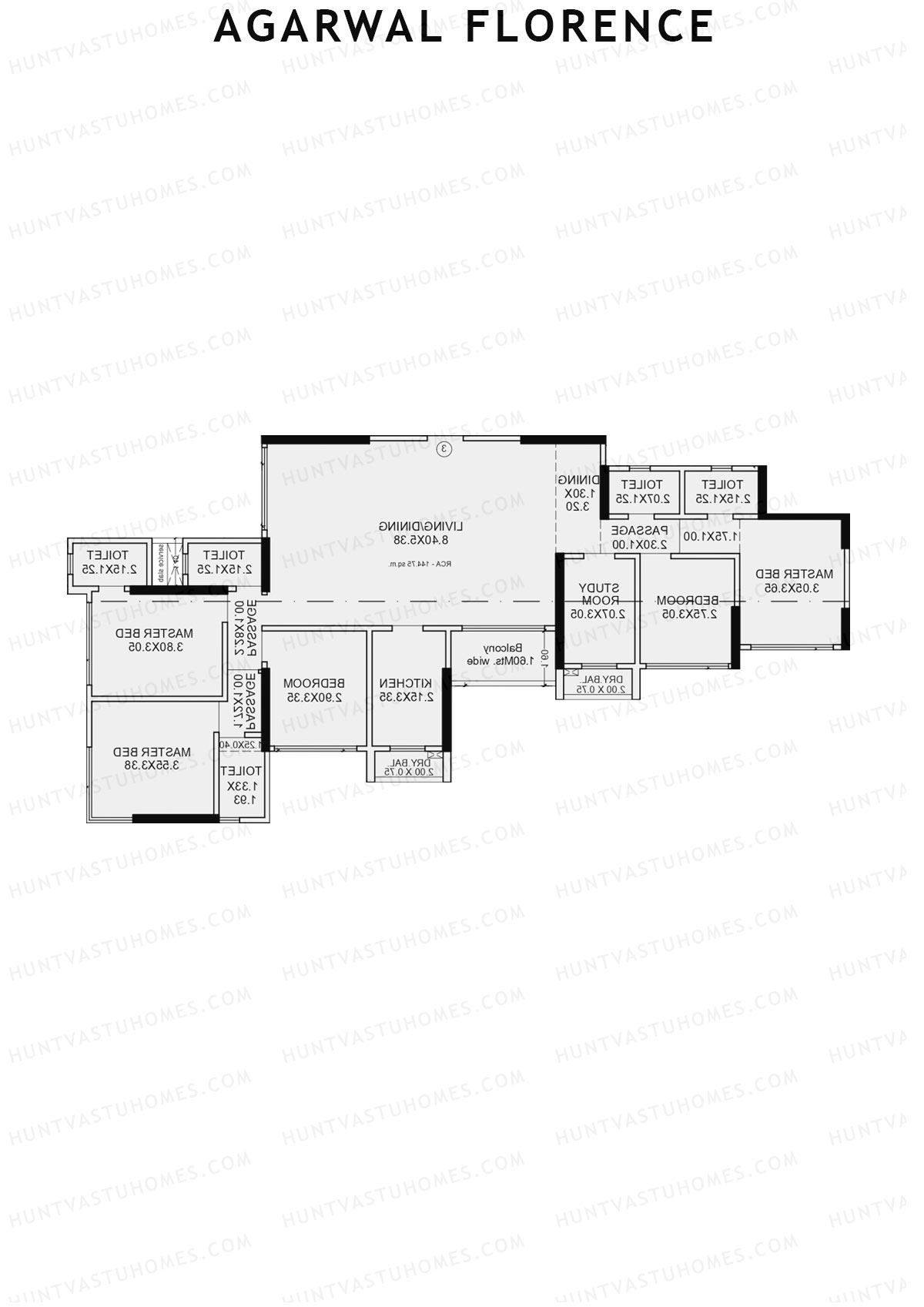 Agarwal Florence Wing A Unit 3 Floor Plan