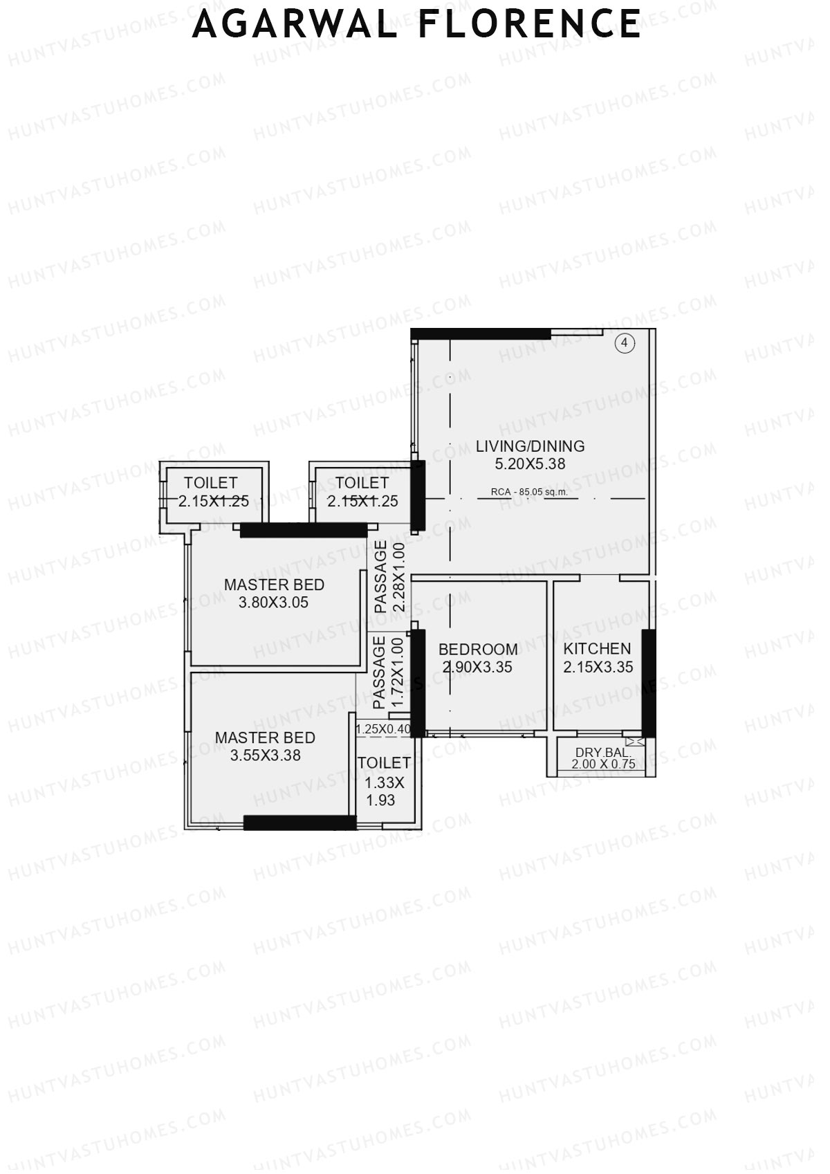 Agarwal Florence Wing A Unit 4 Floor Plan