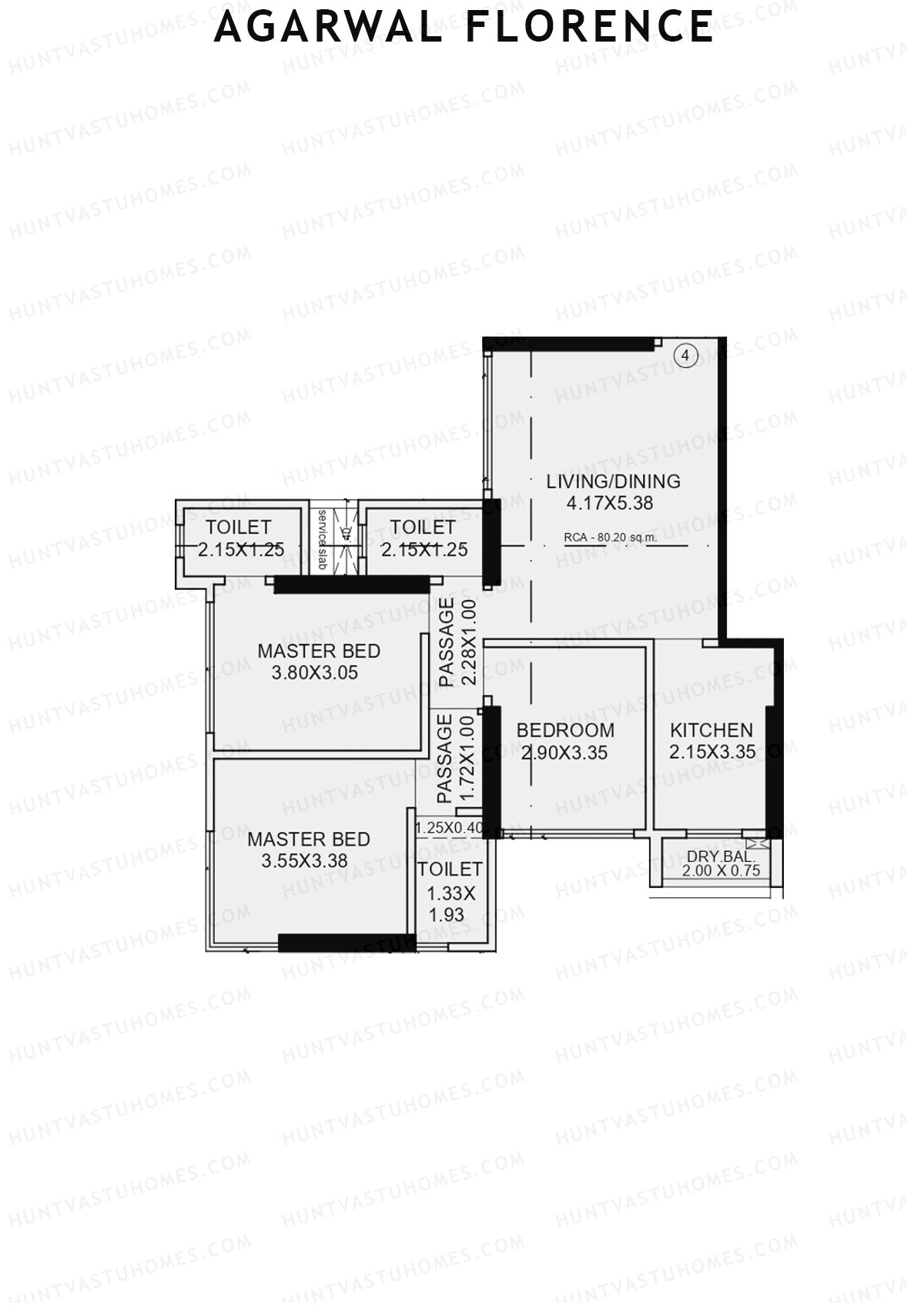 Agarwal Florence Wing A Unit 4 Floor Plan