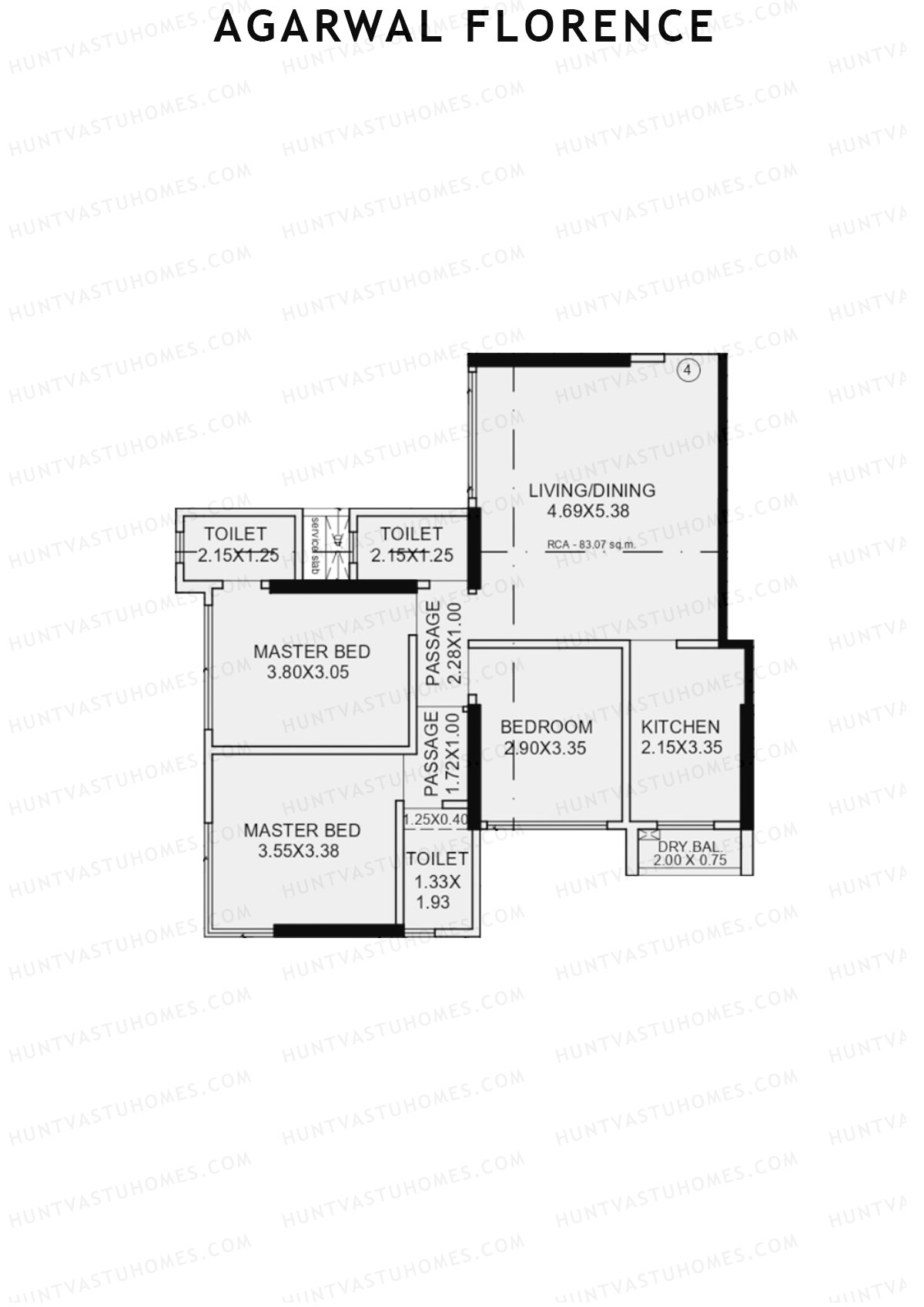 Agarwal Florence Wing A Unit 4 Floor Plan