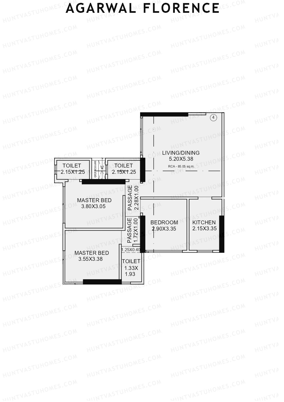 Agarwal Florence Wing A Unit 4 Floor Plan