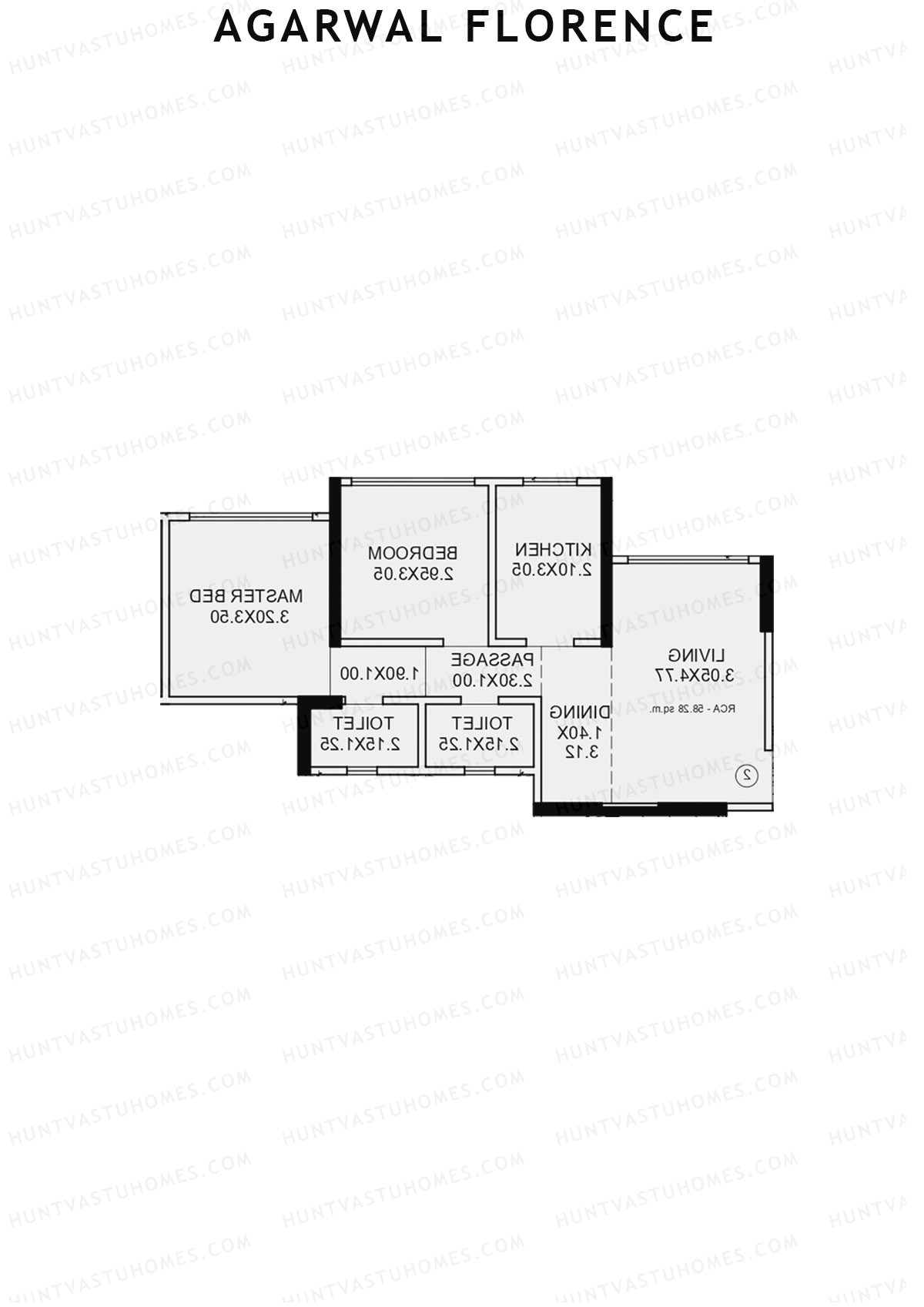 Agarwal Florence Wing B Unit 1 Floor Plan
