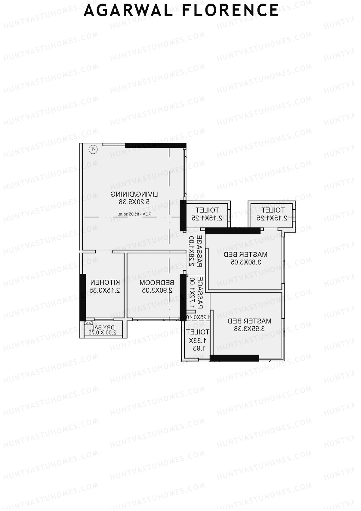 Agarwal Florence Wing B Unit 3 Floor Plan