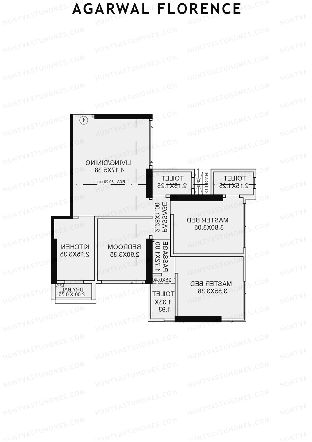 Agarwal Florence Wing B Unit 3 Floor Plan