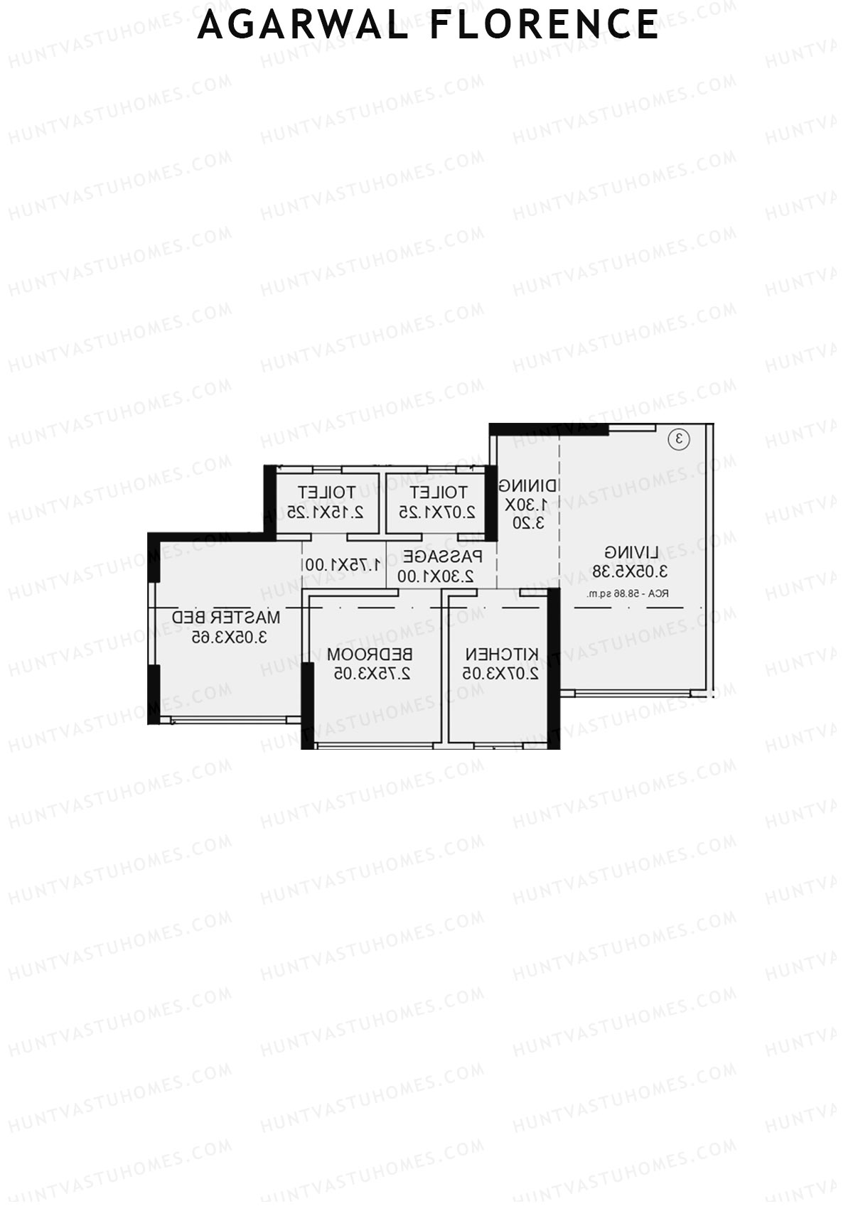 Agarwal Florence Wing B Unit 4 Floor Plan