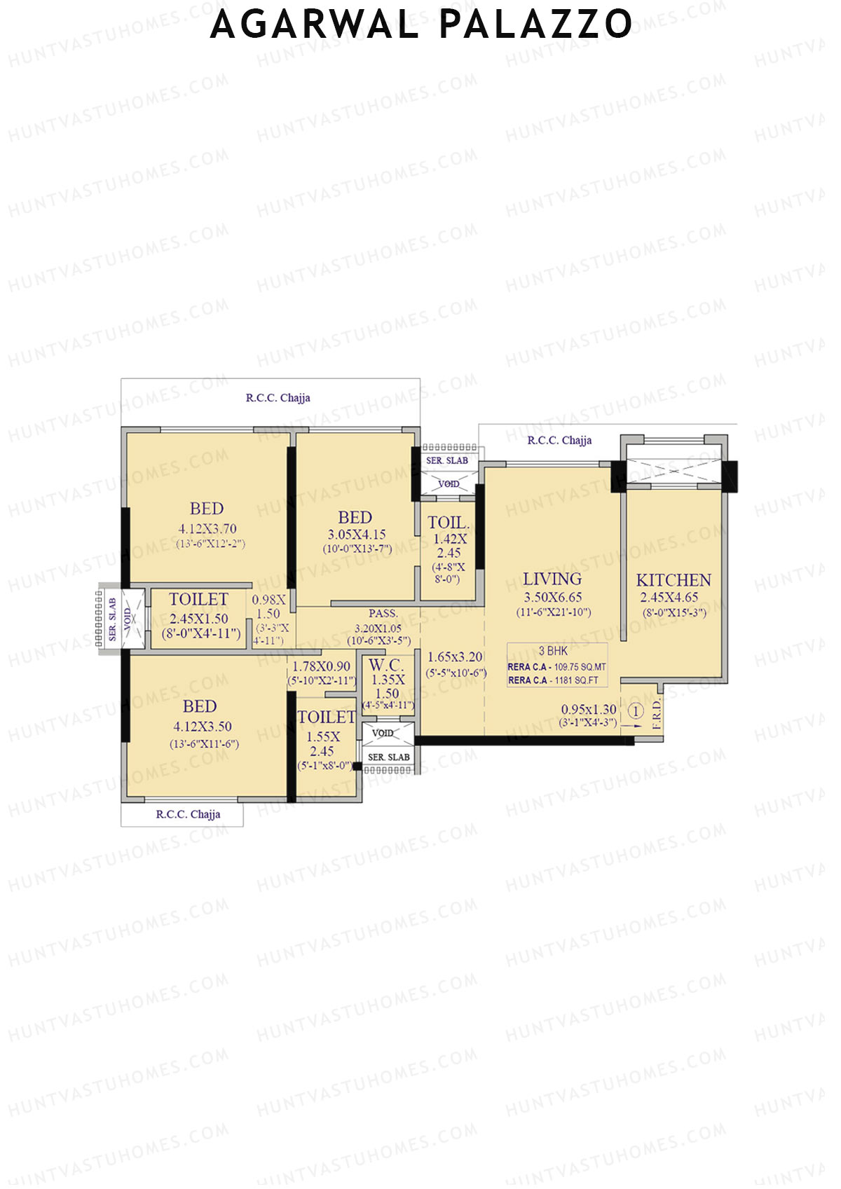 Agarwal Palazzo Block A Unit 1 Floor Plan