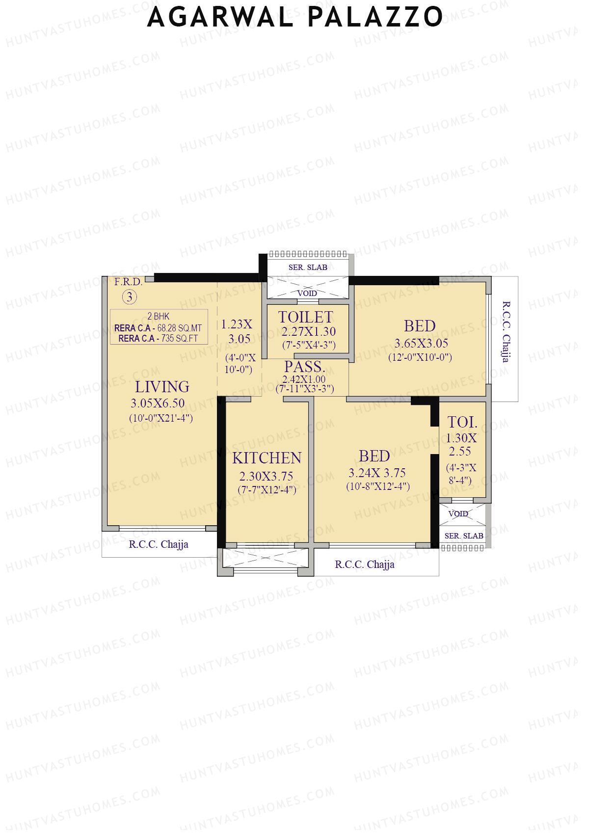 Agarwal Palazzo Block A Unit 3 Floor Plan