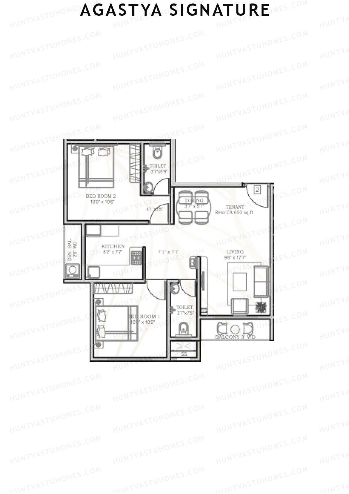 Agastya Signature Block A Unit 2 Floor Plan