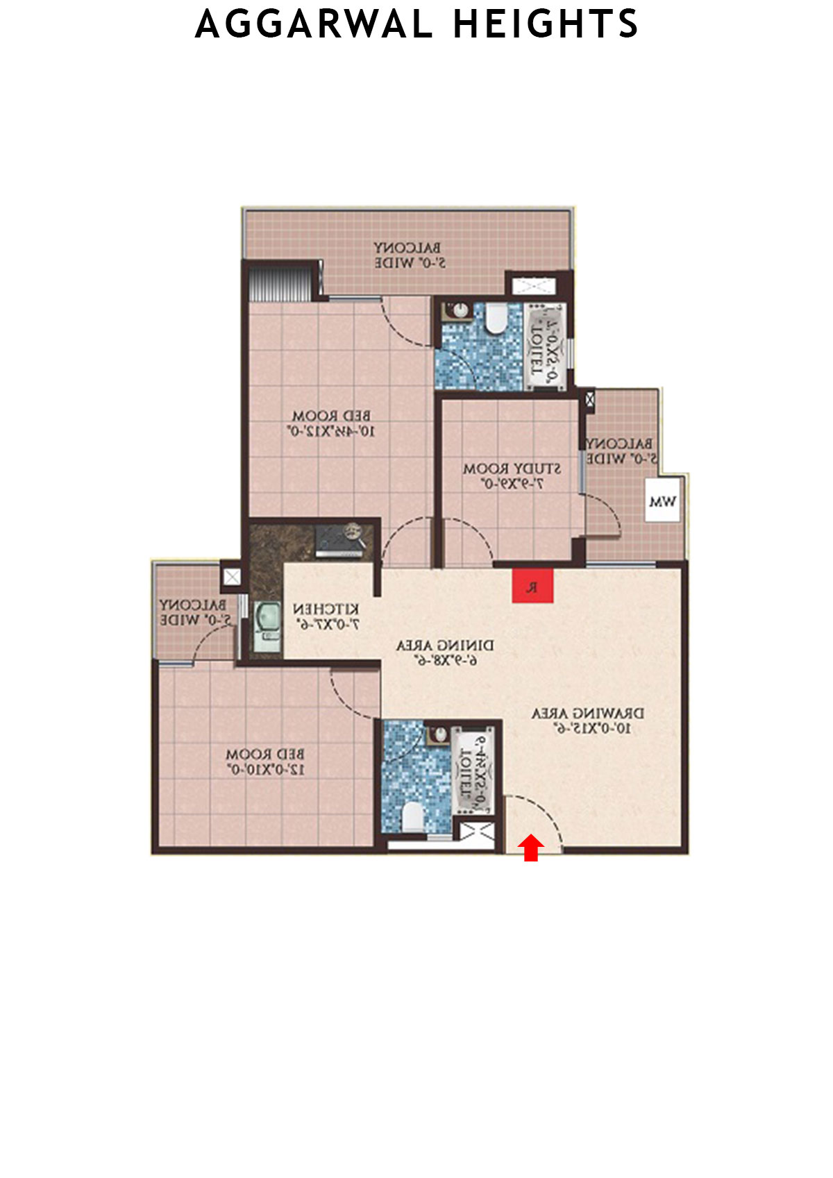 Aggarwal Heights Block A Unit 8 (Type 2) Floor Plan
