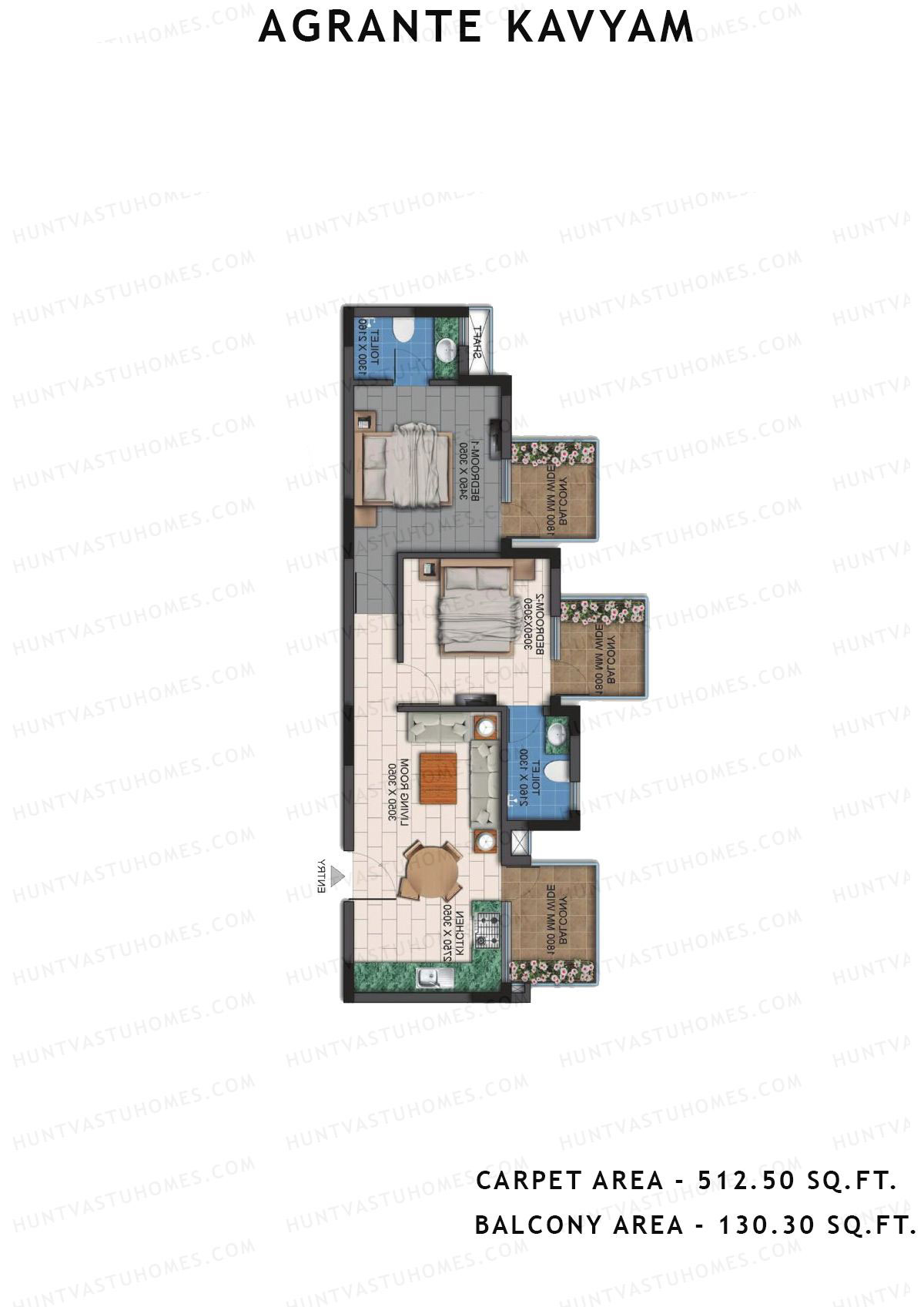 Agrante Kavyam Tower C Unit 2 Floor Plan