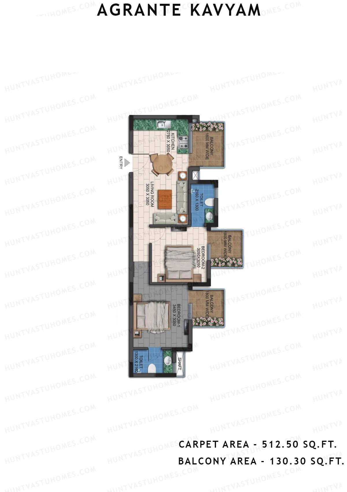 Agrante Kavyam Tower C Unit 3 Floor Plan