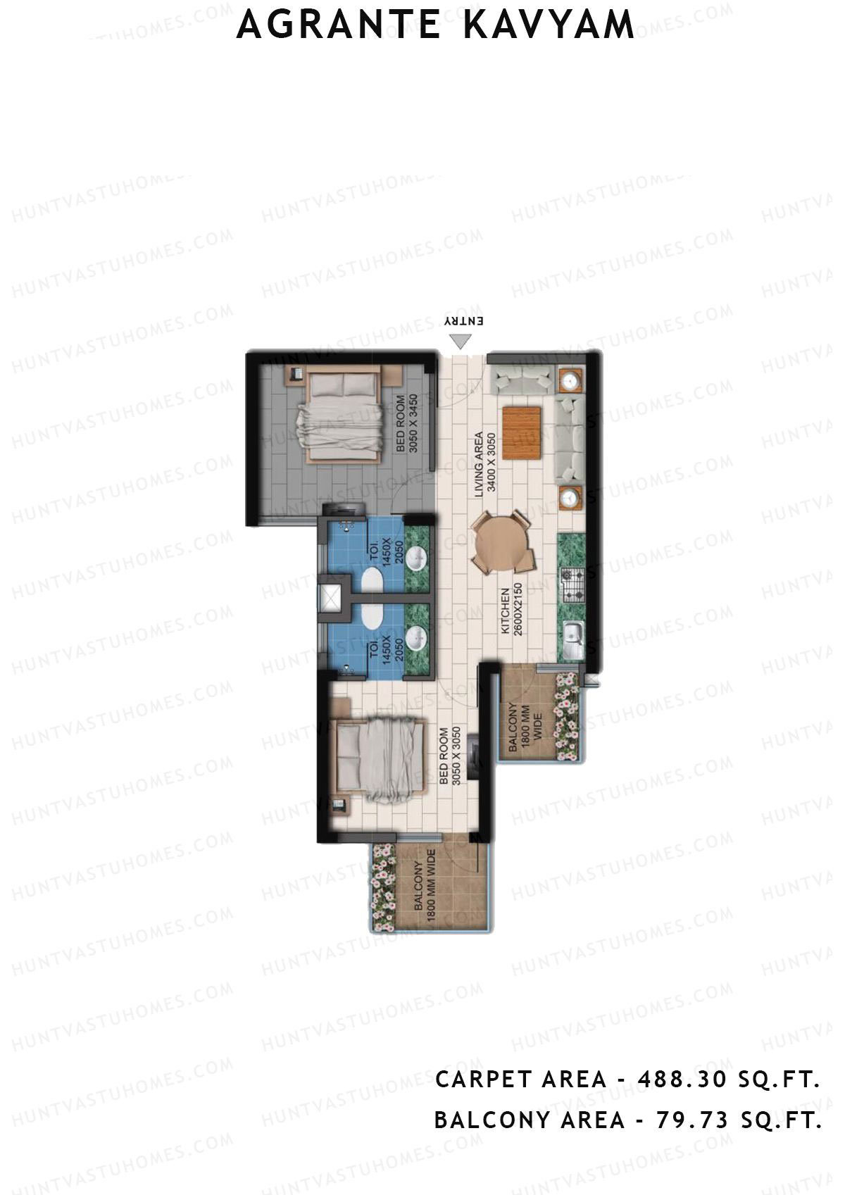 Agrante Kavyam Tower D Unit 1 Floor Plan