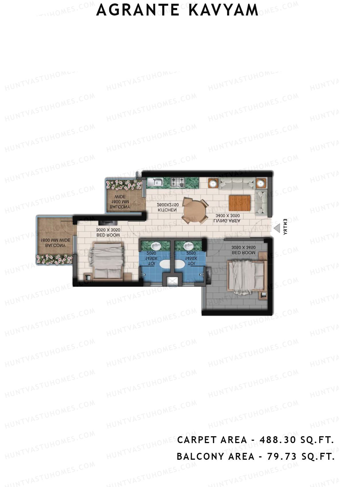 Agrante Kavyam Tower D Unit 14 Floor Plan