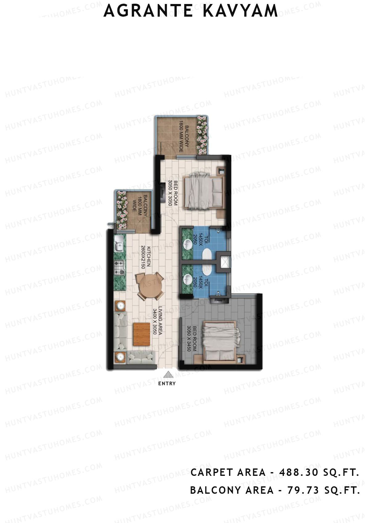 Agrante Kavyam Tower D Unit 16 Floor Plan