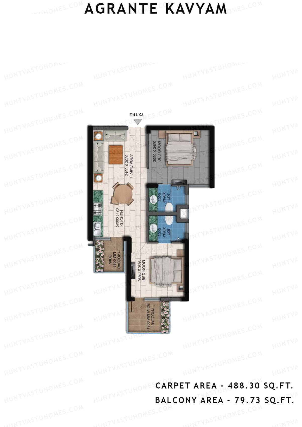 Agrante Kavyam Tower D Unit 4 Floor Plan