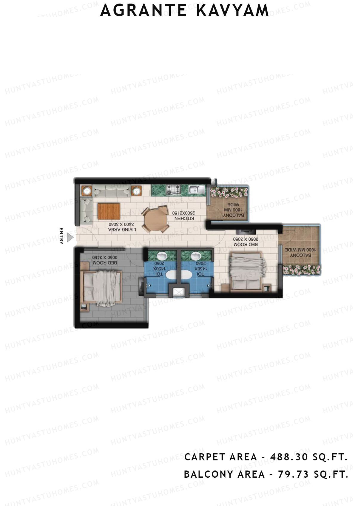 Agrante Kavyam Tower D Unit 9 Floor Plan