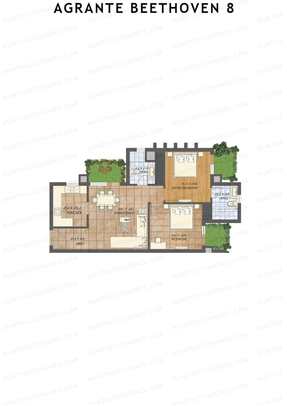 Agrante Beethoven 8 Minor Unit 1 Floor Plan