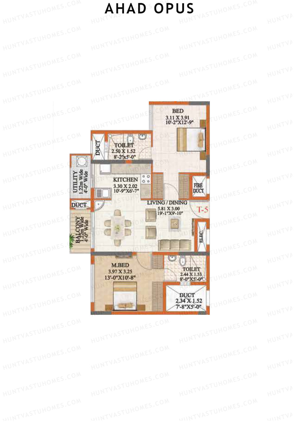 Ahad Opus Wing A Unit 5 Floor Plan