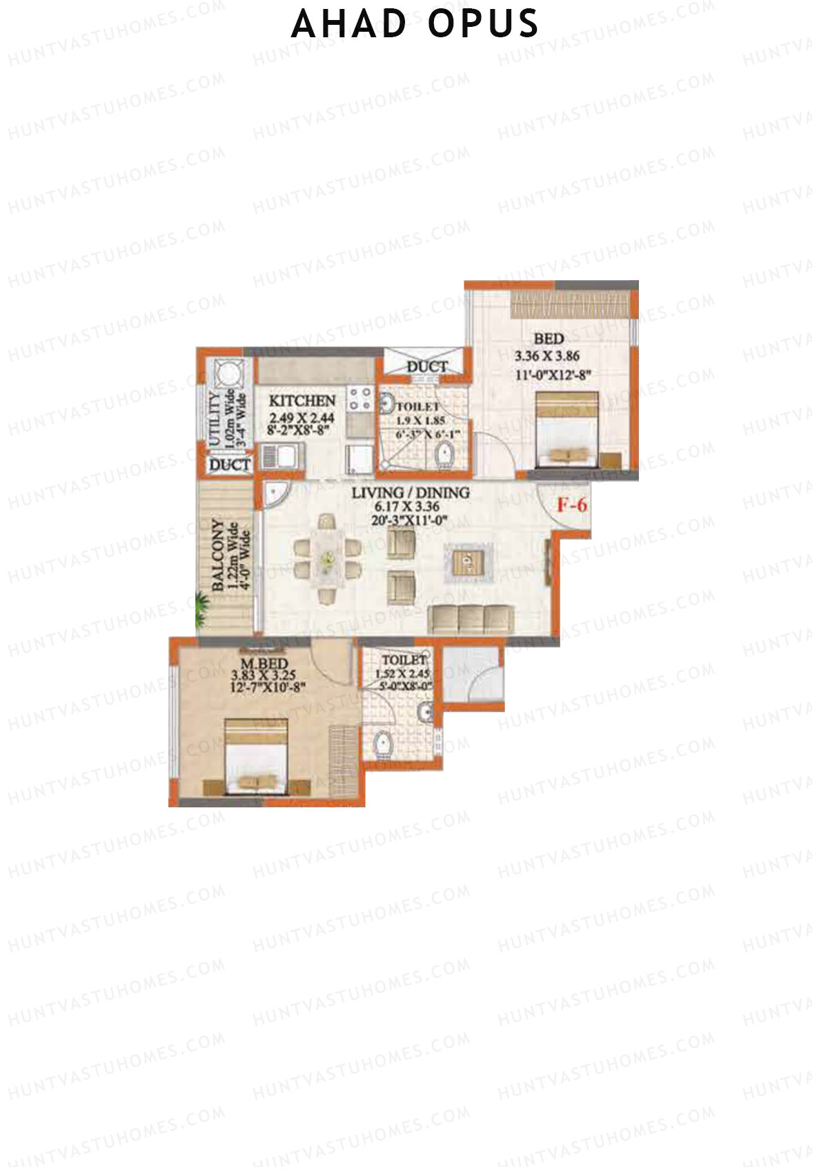 Ahad Opus Wing B Unit 6 Floor Plan